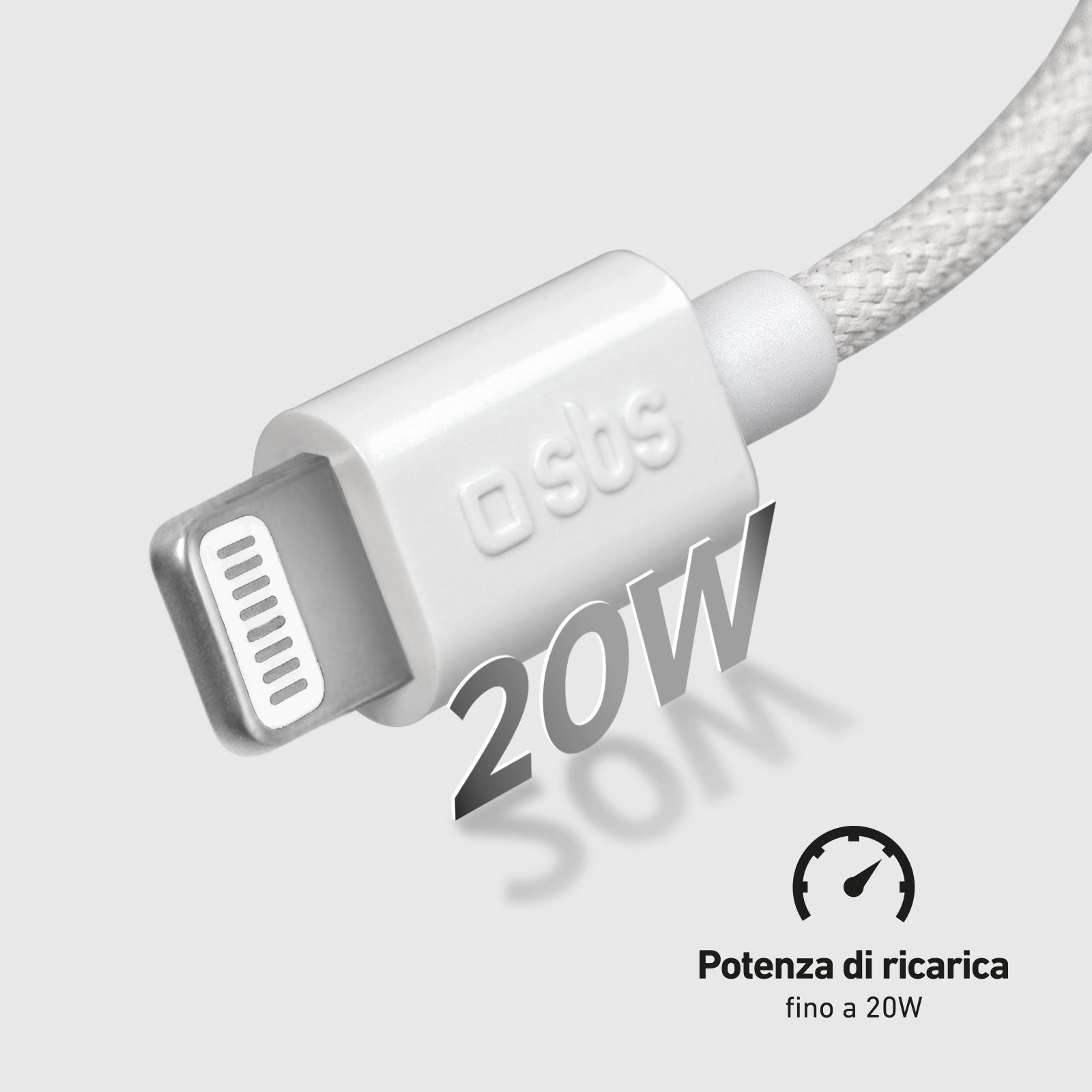 Câble USB-A - Lightning en tissu avec serre-câble, 1,5 m