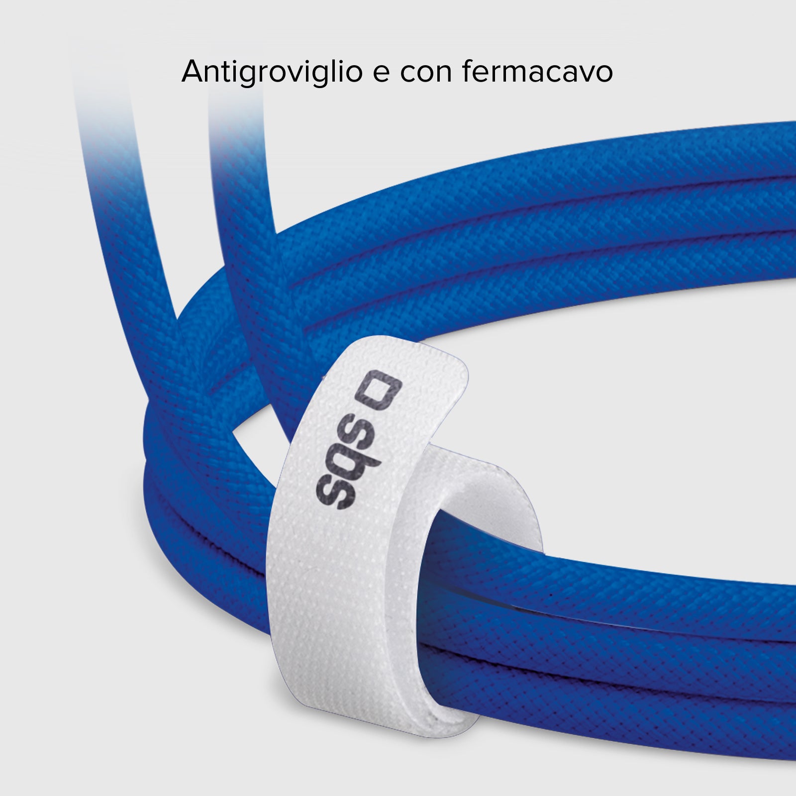 Cavo USB-C - USB-C in tessuto con fermacavo, 1.5 metri
