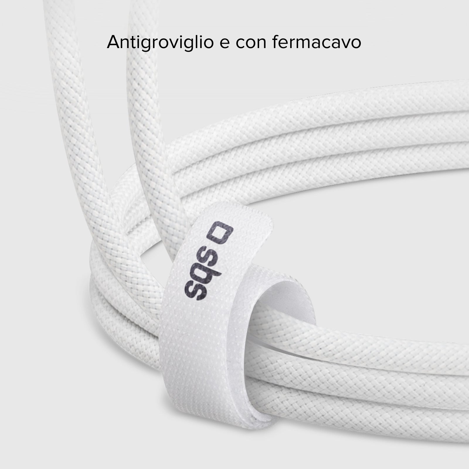 USB-C - USB-C fabric cable with cable clip, 1.5 m