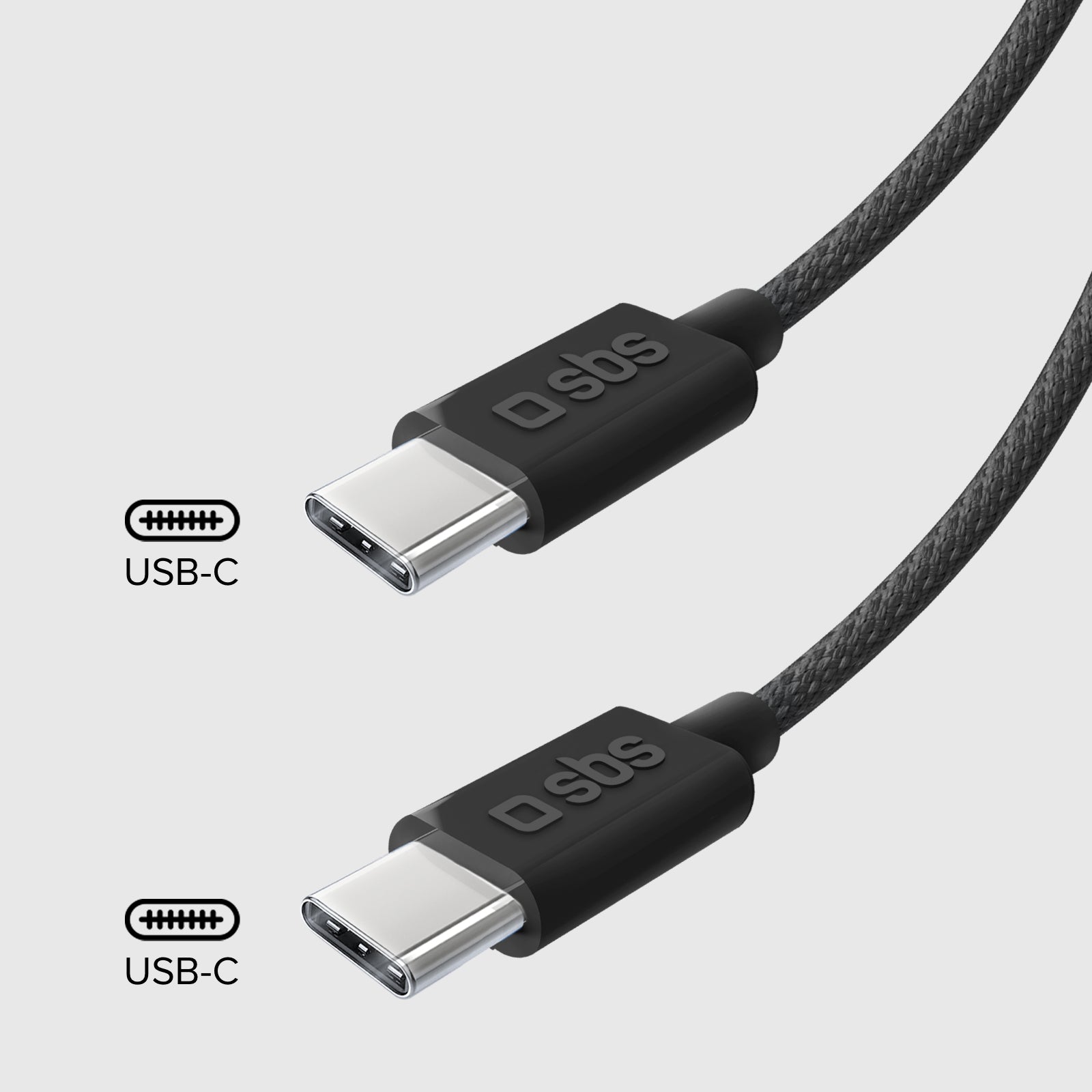 Cavo USB-C - USB-C in tessuto con fermacavo, 1.5 metri