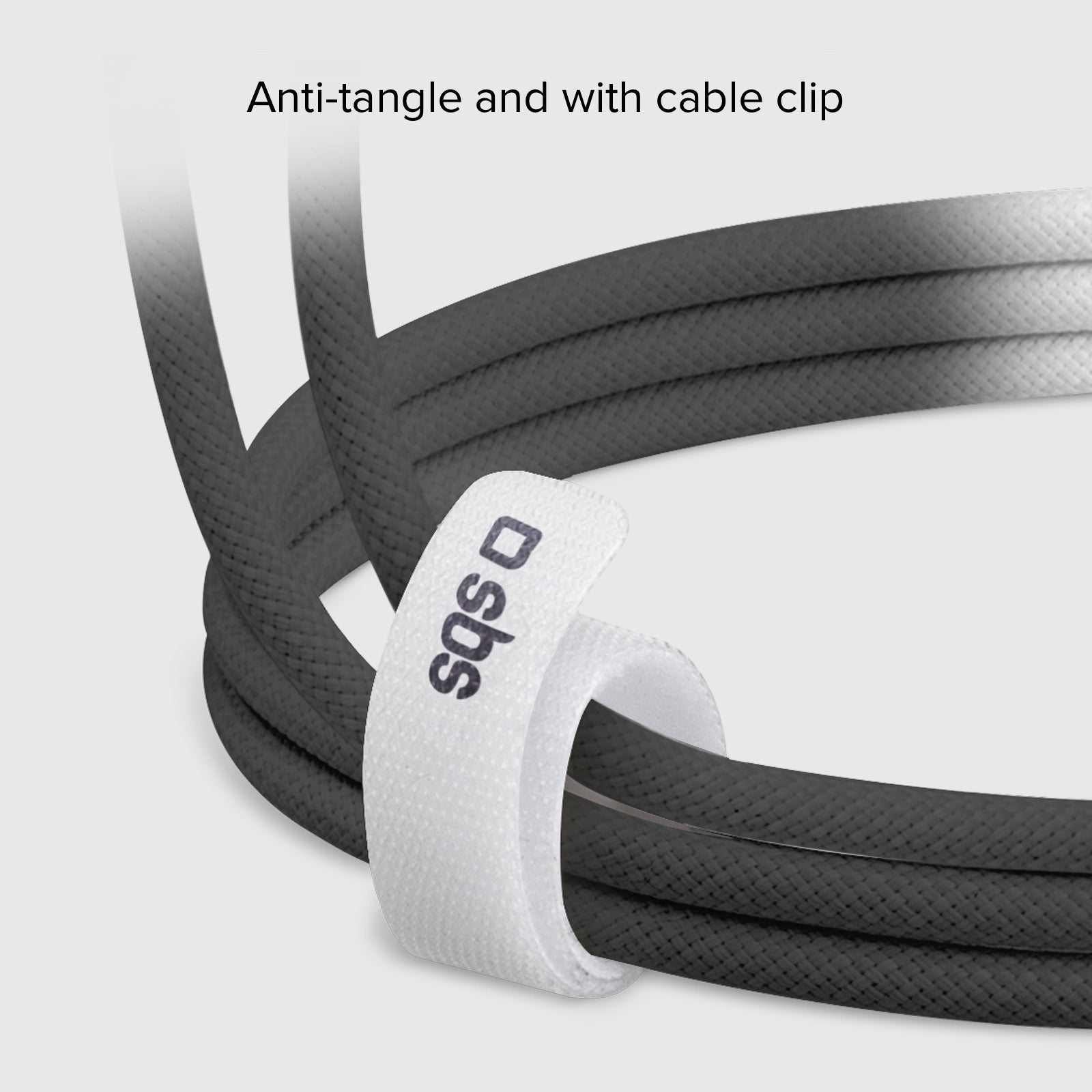 Câble textile USB-C - USB-C avec serre-câble, 1,5 mètre