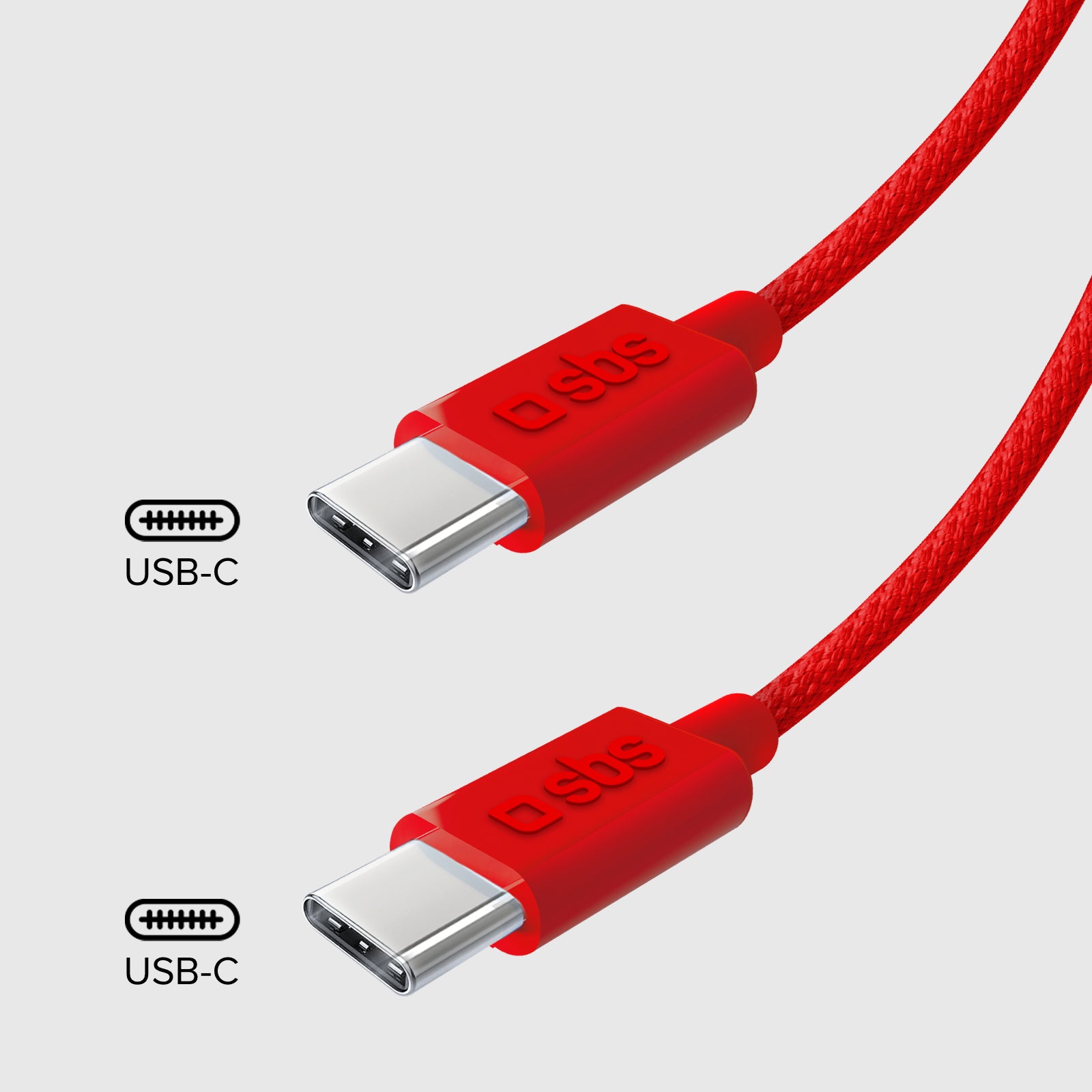 USB-C - USB-C fabric cable with cable clip, 1.5 m
