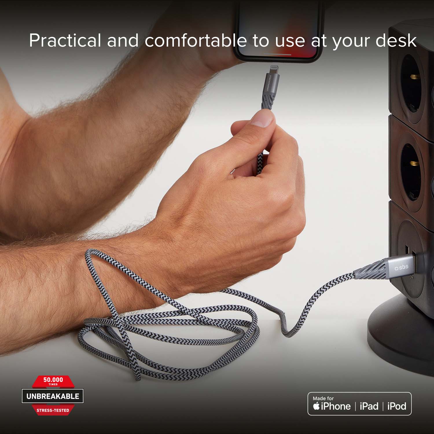 Cavo rifrangente in fibra aramidica USB 2.0 Lightning