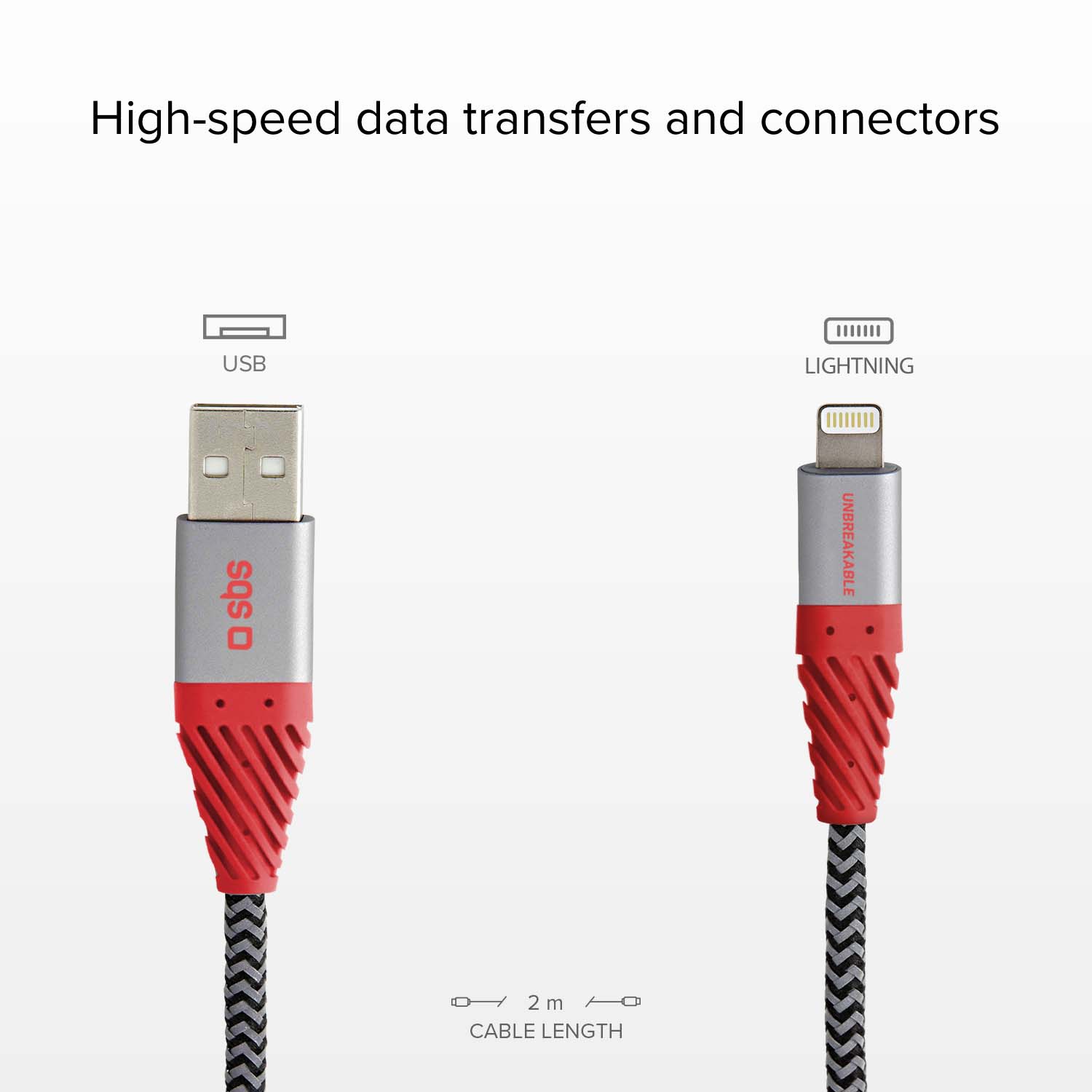 Cable reflectante de fibra de aramida USB 2.0 Lightning