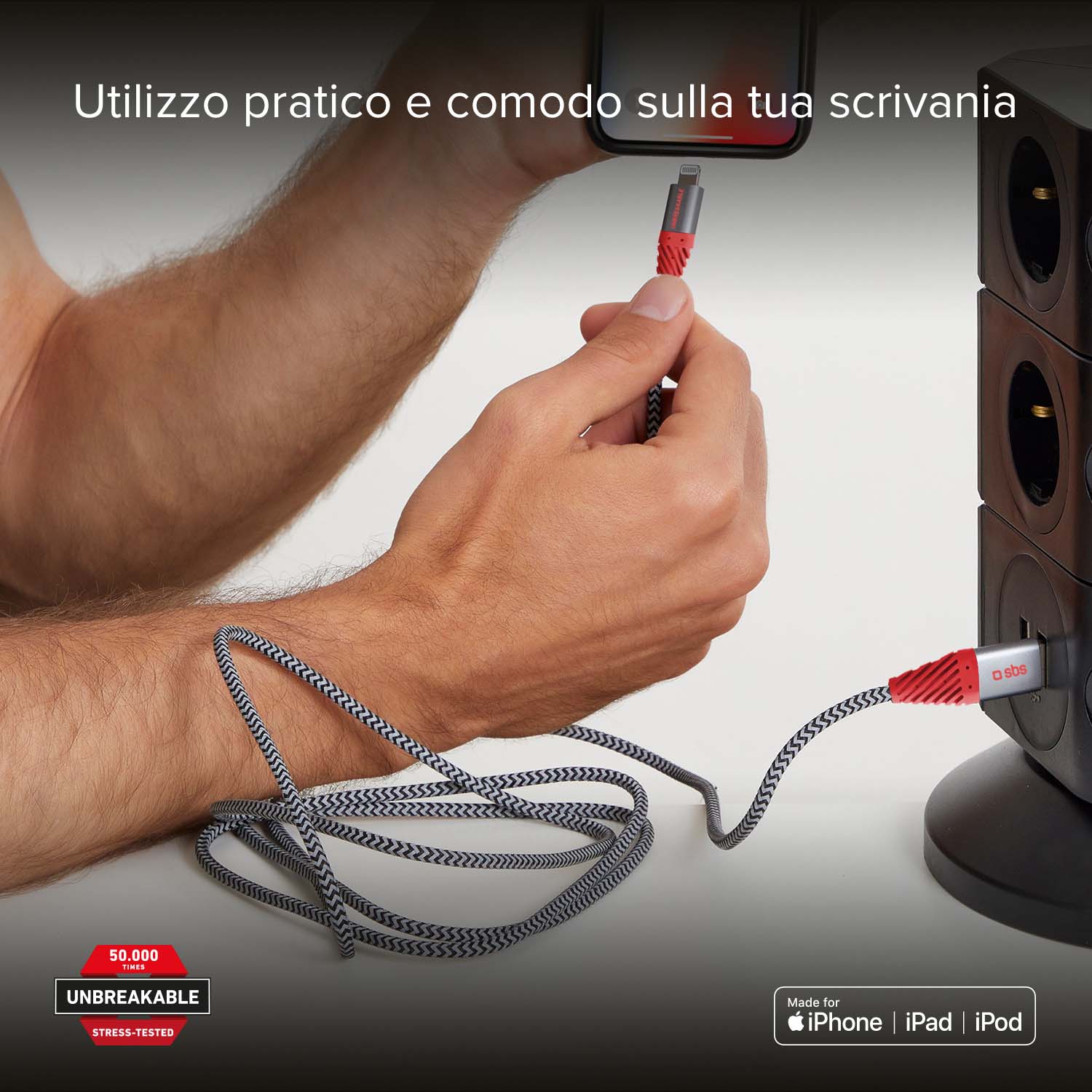 Cable reflectante de fibra de aramida USB 2.0 Lightning