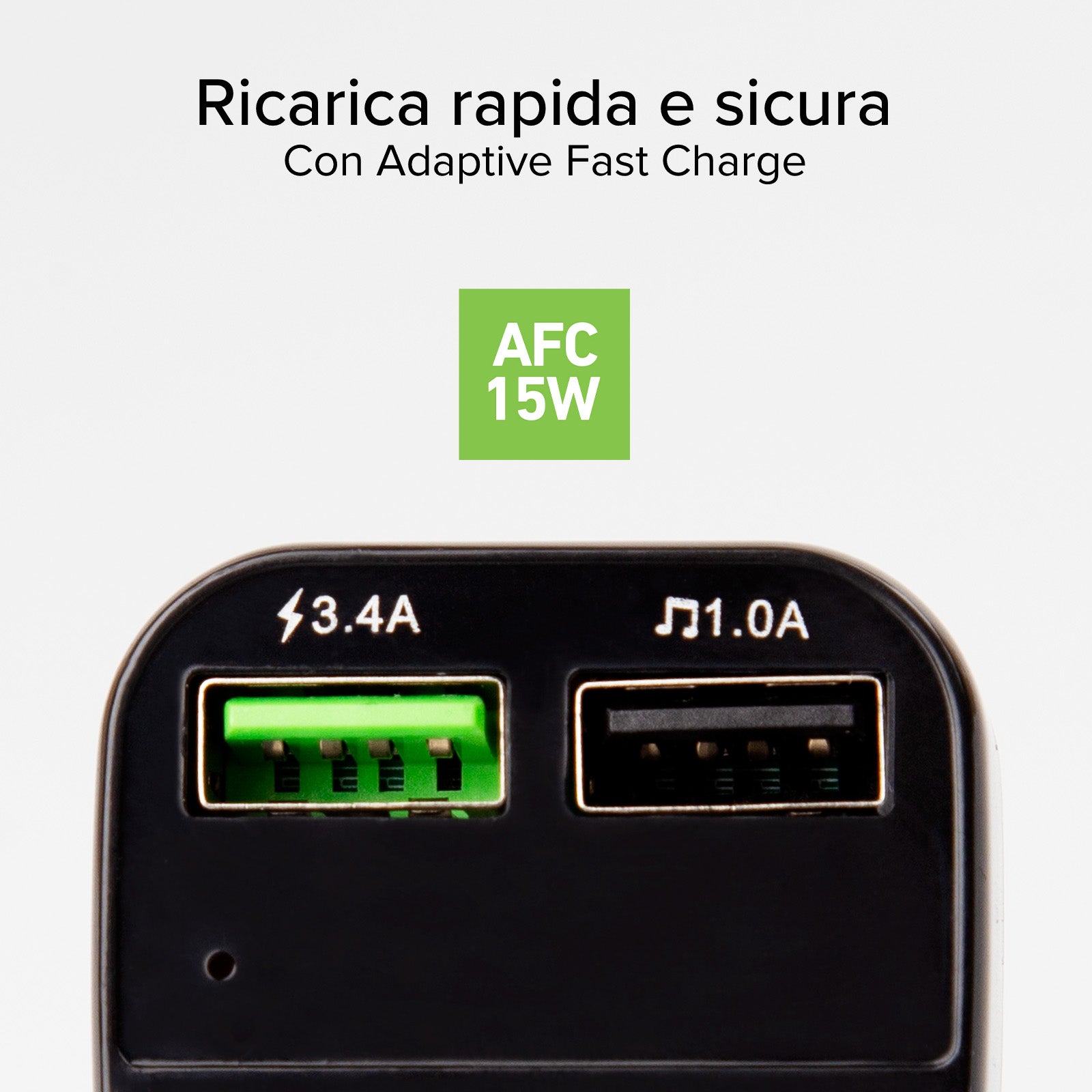Caricabatterie da auto 15 Watt con connessione wireless