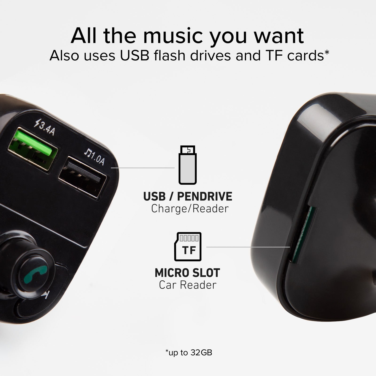 Caricabatterie da auto 15 Watt con connessione wireless