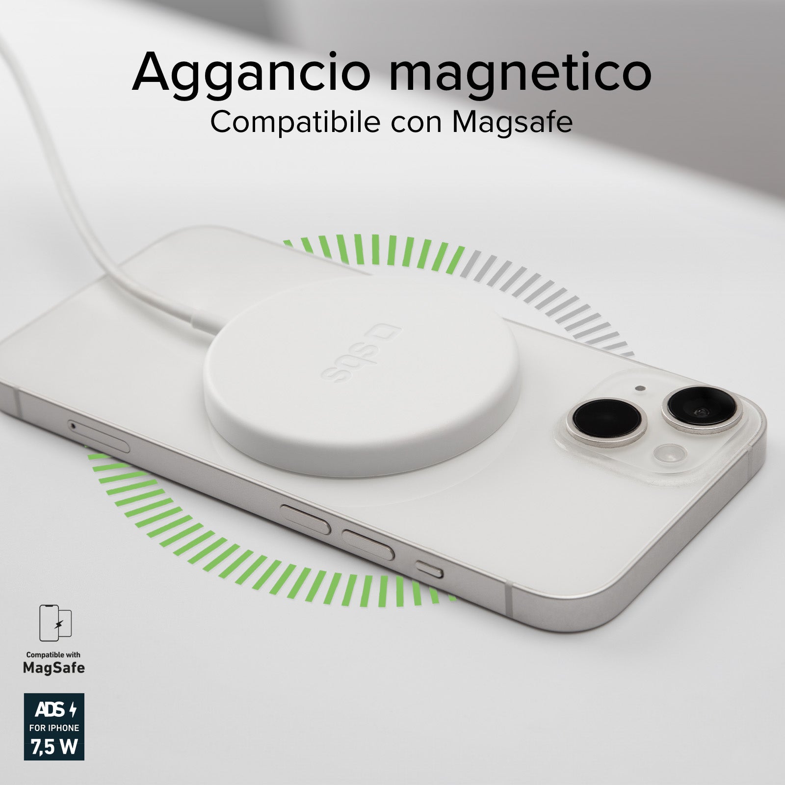 Caricatore caricabatterie wireless per Android ed iPhone 16/15/14/13/12