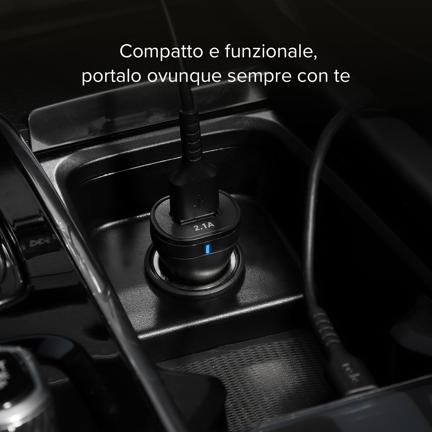 Kit mini caricatore auto 10 Watt - Ricarica rapida e cavo USB-Micro-USB incluso