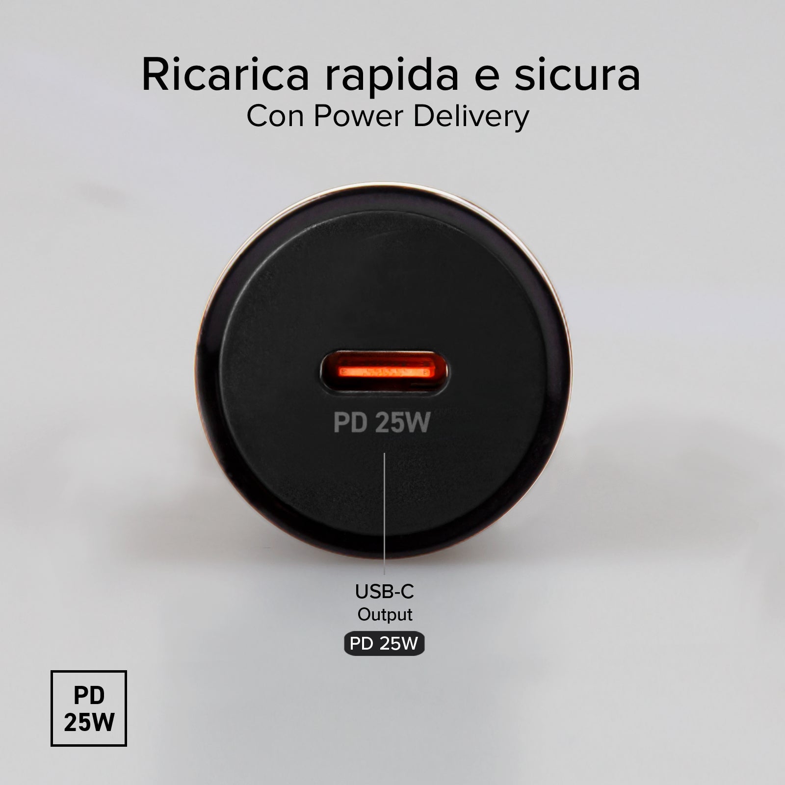 PD 25 Watt Autoladegerät-Kit + USB-C-Kabel