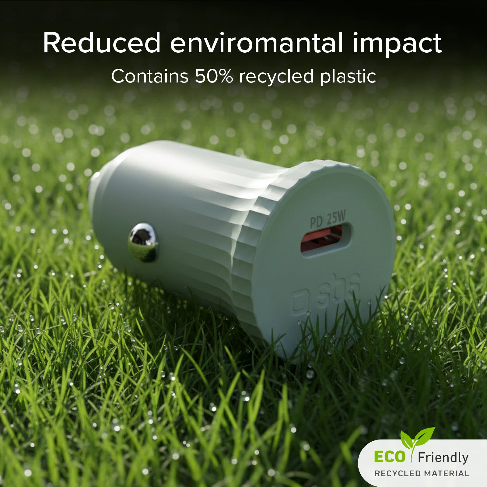 Cargador de coche con material reciclado GRS