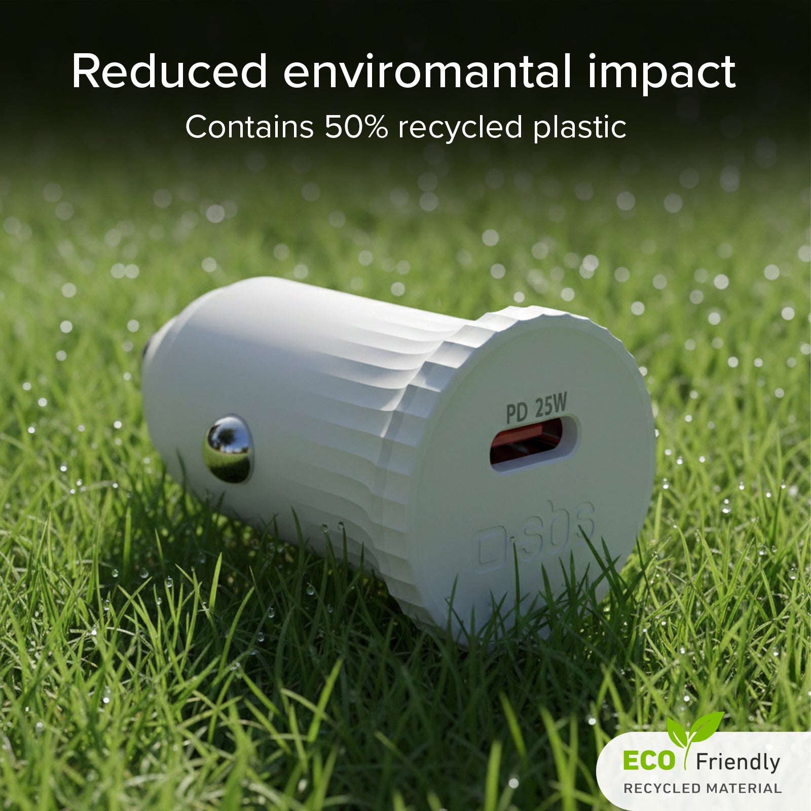 Cargador de coche con material reciclado GRS