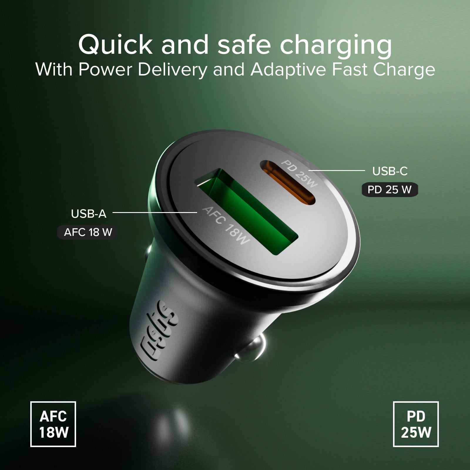 Caricatore auto - Ricarica ultra rapida 25 Watt con Power Delivery (PD)