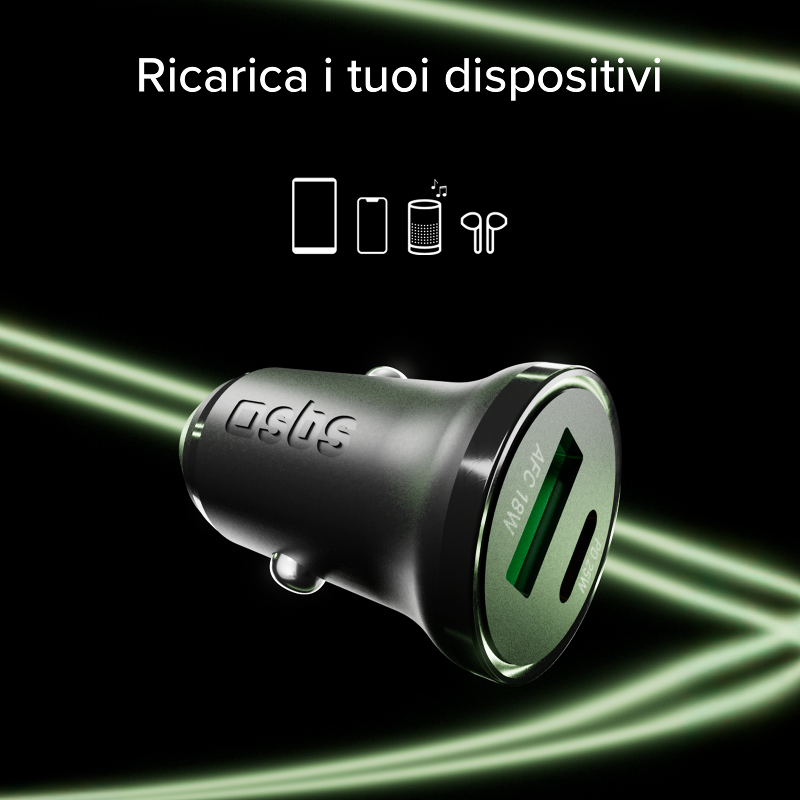 Caricatore auto - Ricarica ultra rapida 25 Watt con Power Delivery (PD)