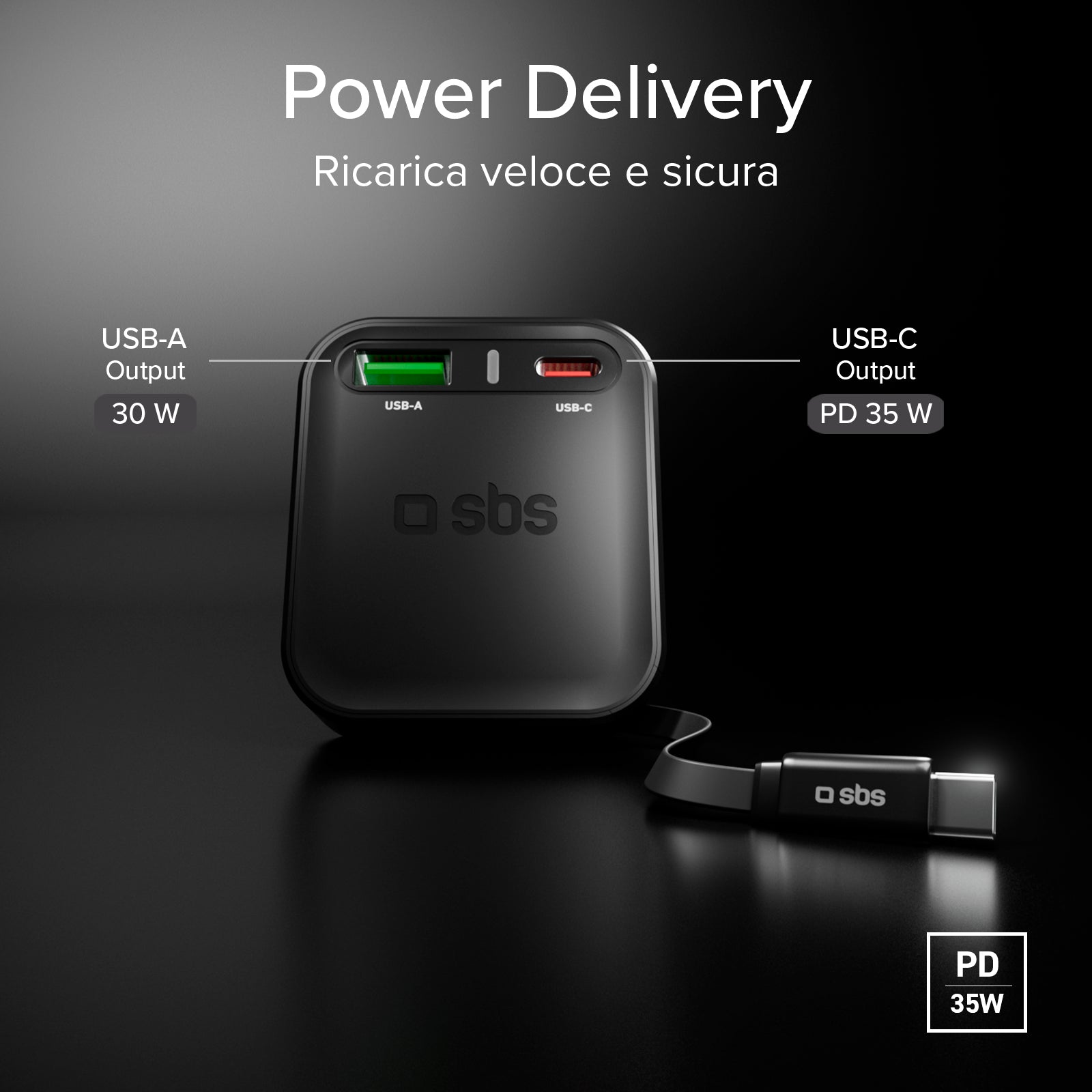 Cargador para coche con cable retráctil integrado