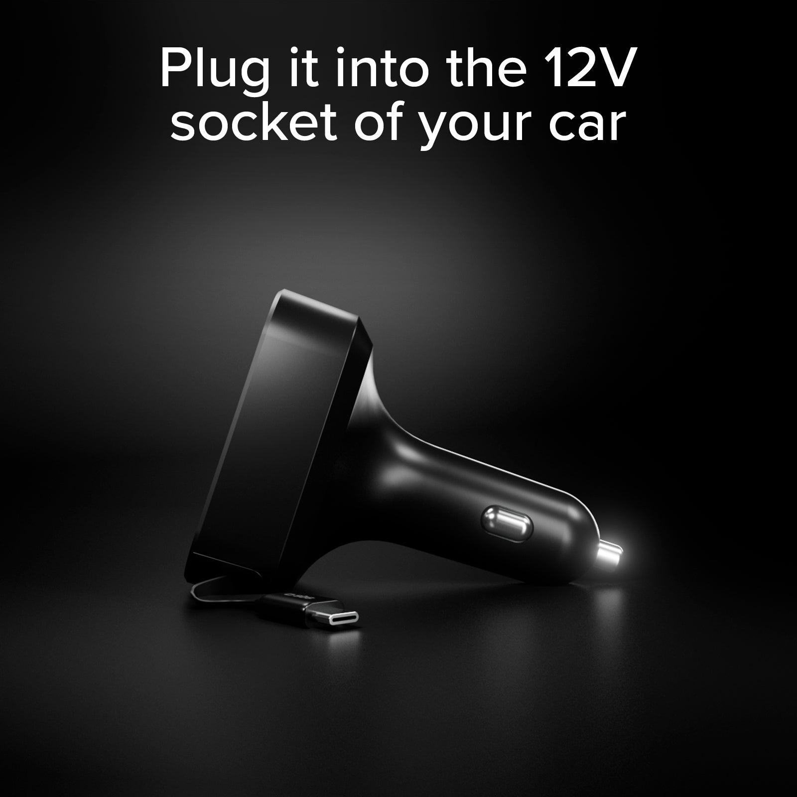 Cargador para coche con cable retráctil integrado