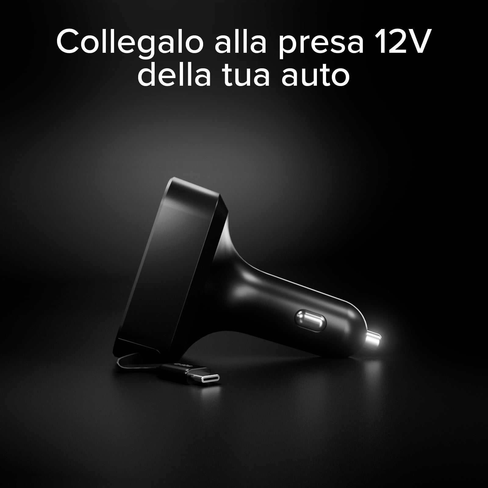 Cargador para coche con cable retráctil integrado