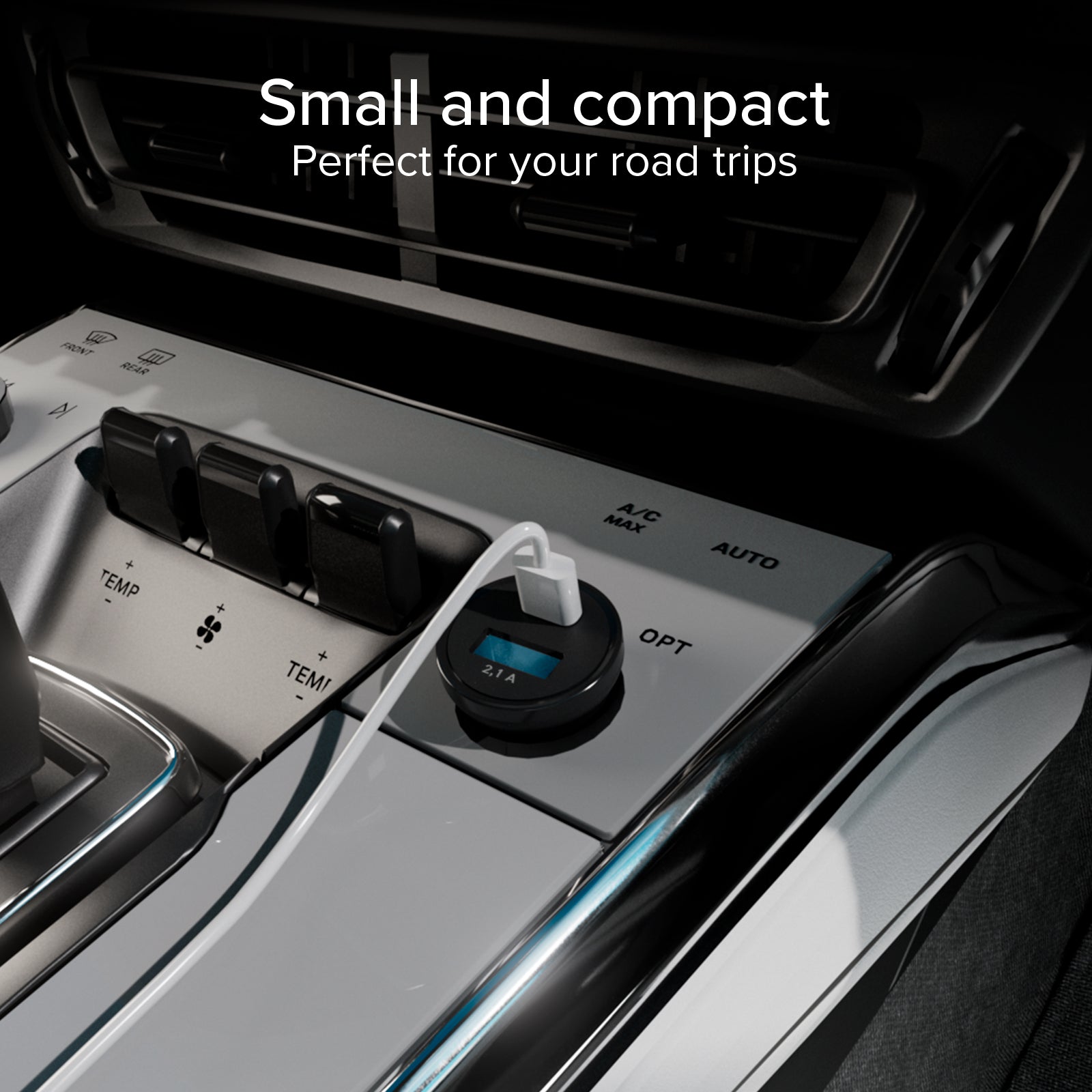 Caricabatterie da auto Type-C – USB da 2.1A