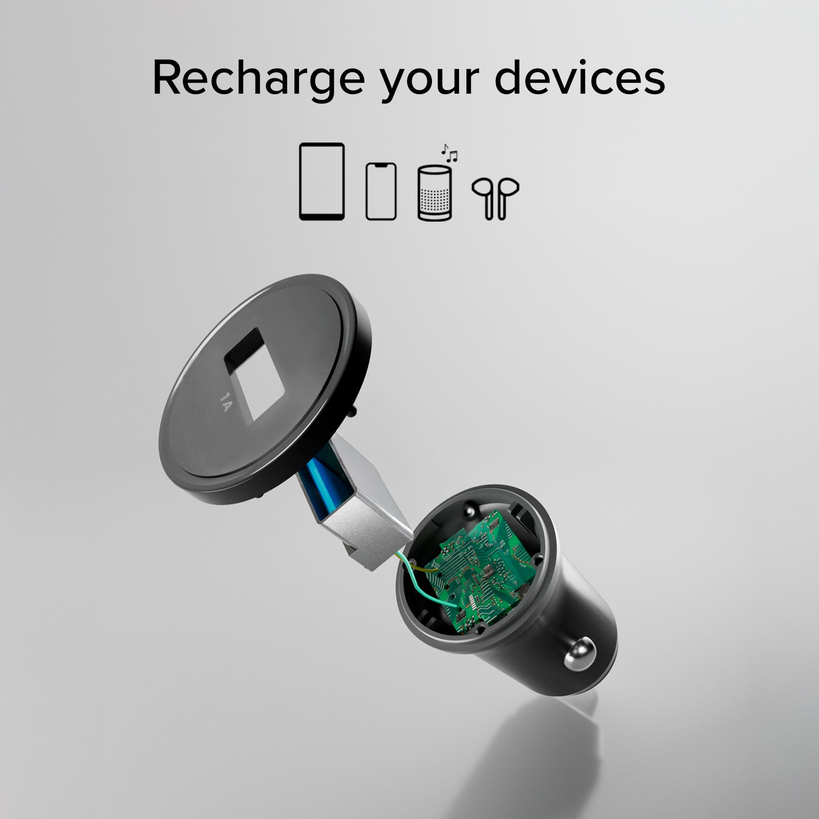 Car charger with 1A USB