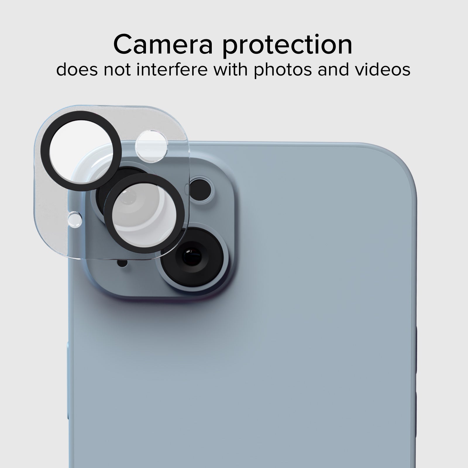 Cristal de cámara para iPhone 14/14 Plus, con material D3O