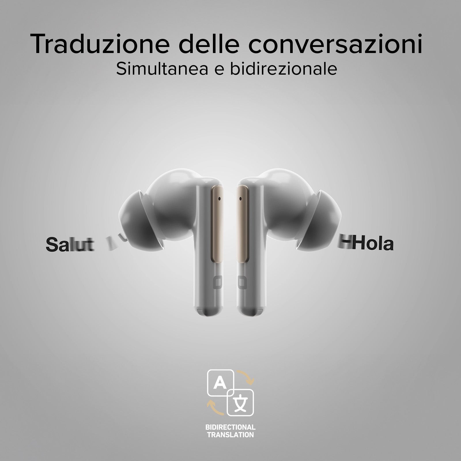 Auricolari AI TWS con app, traduzione, sintesi e 28h autonomia