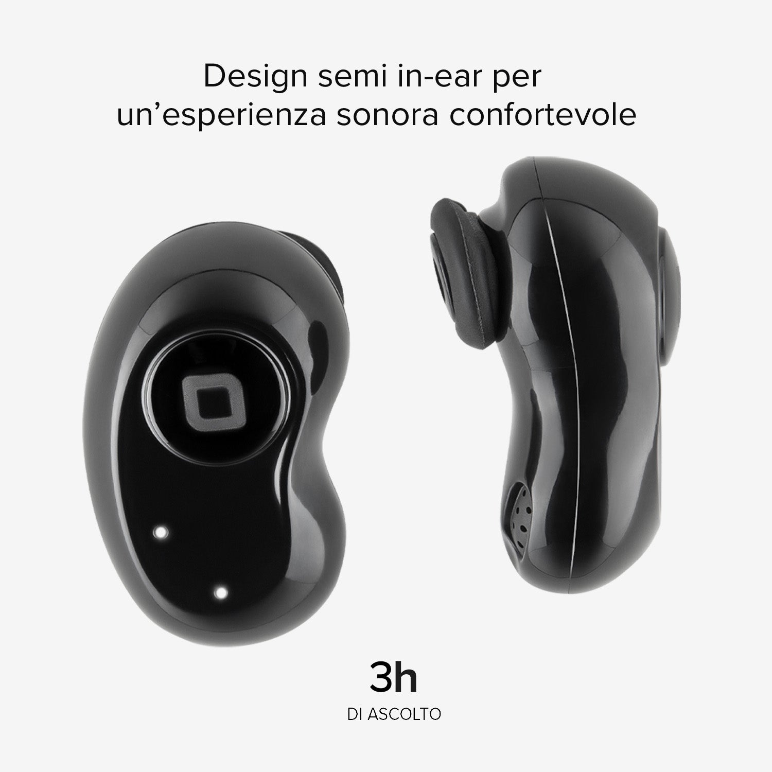 Twin Black Gem - Auricular TWS semi in-ear