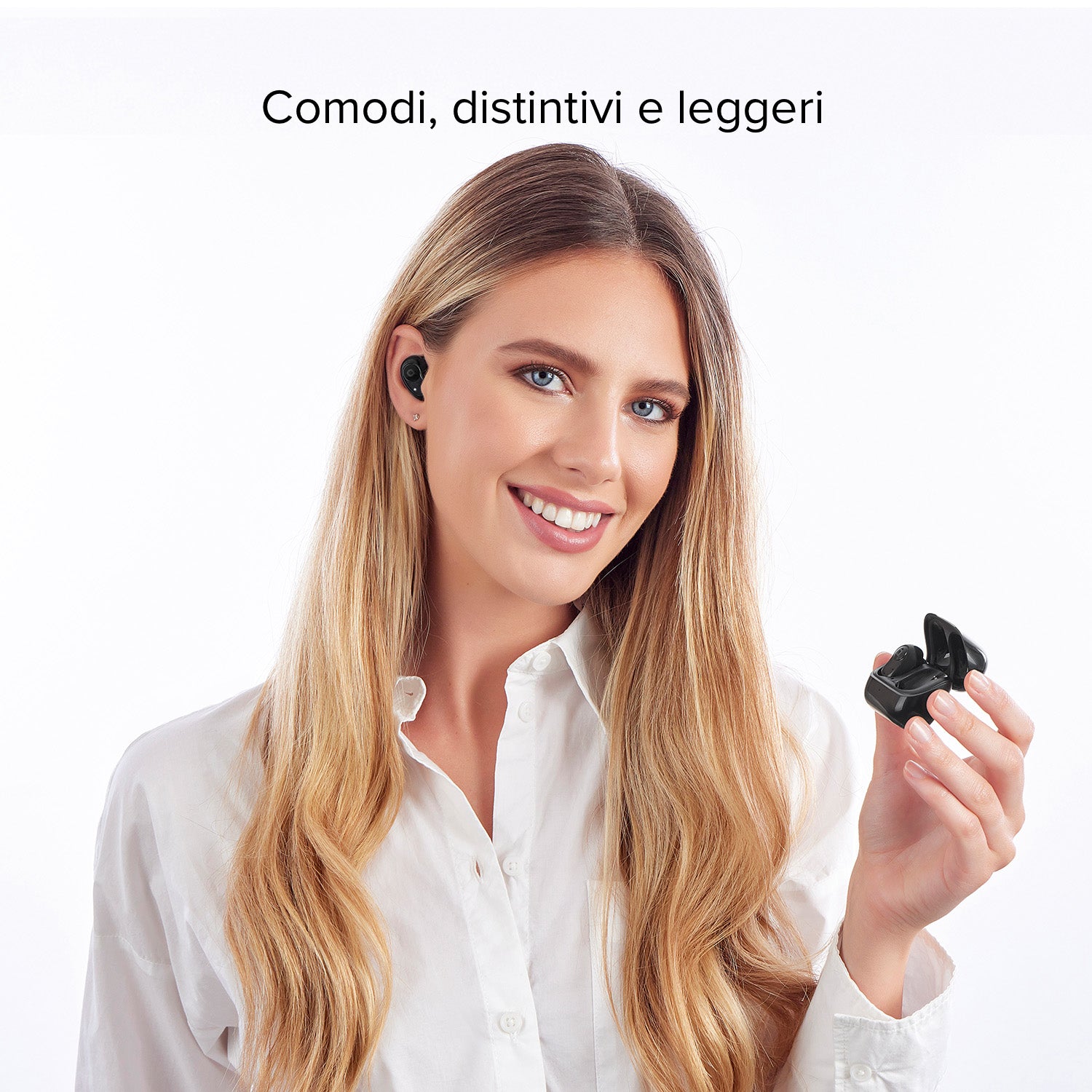 Twin Black Gem - Auricular TWS semi in-ear