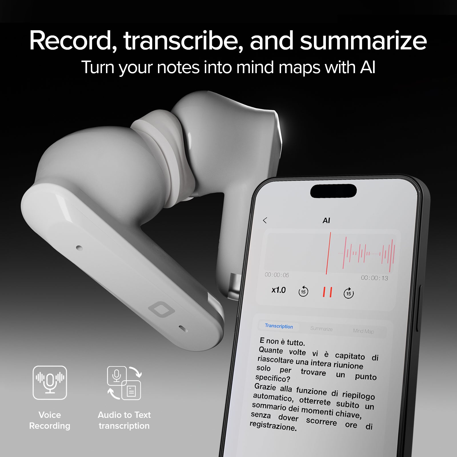 Auriculares TWS Nexa AI con inteligencia artificial para resúmenes, grabación y traducción simultánea
