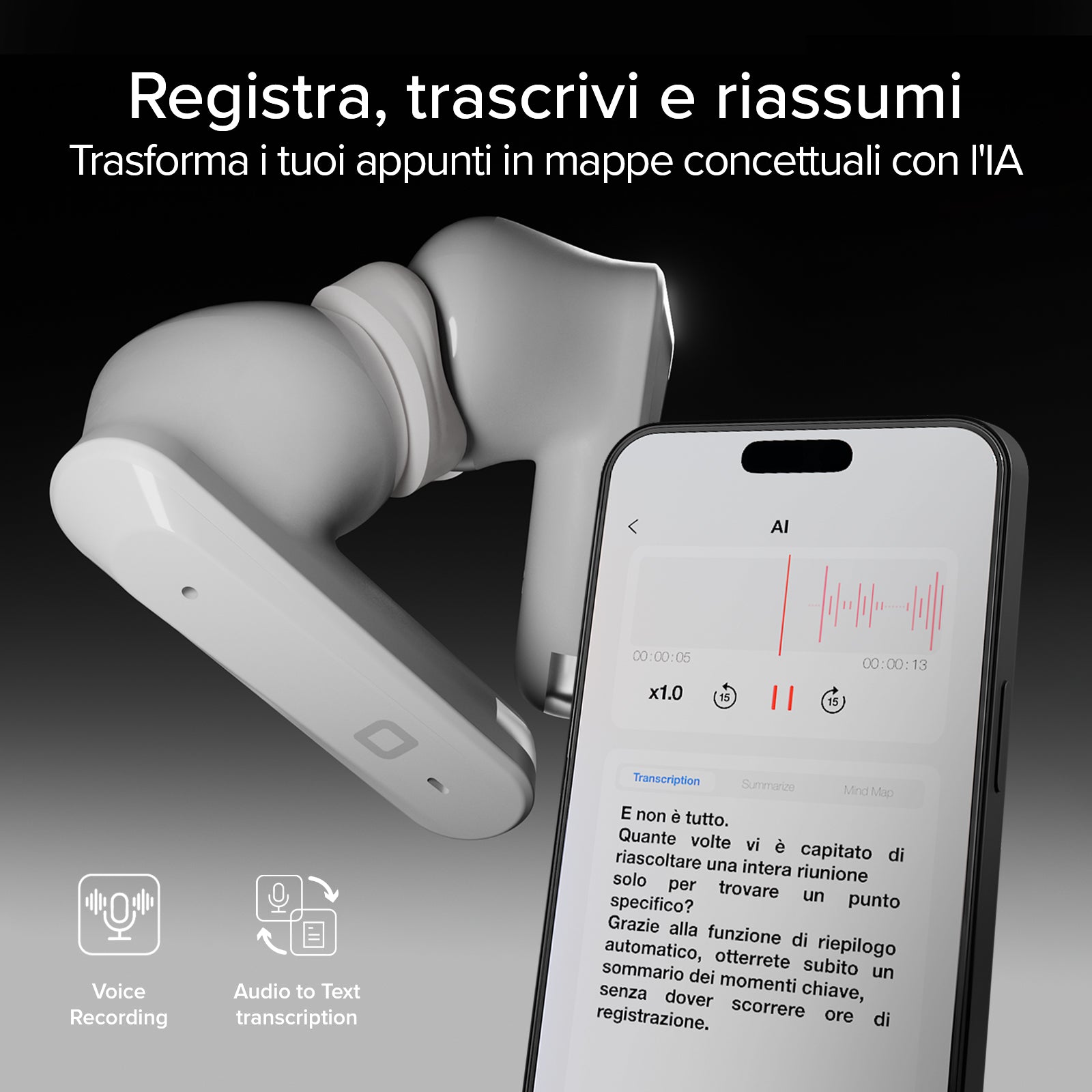 Auriculares TWS Nexa AI con inteligencia artificial para resúmenes, grabación y traducción simultánea