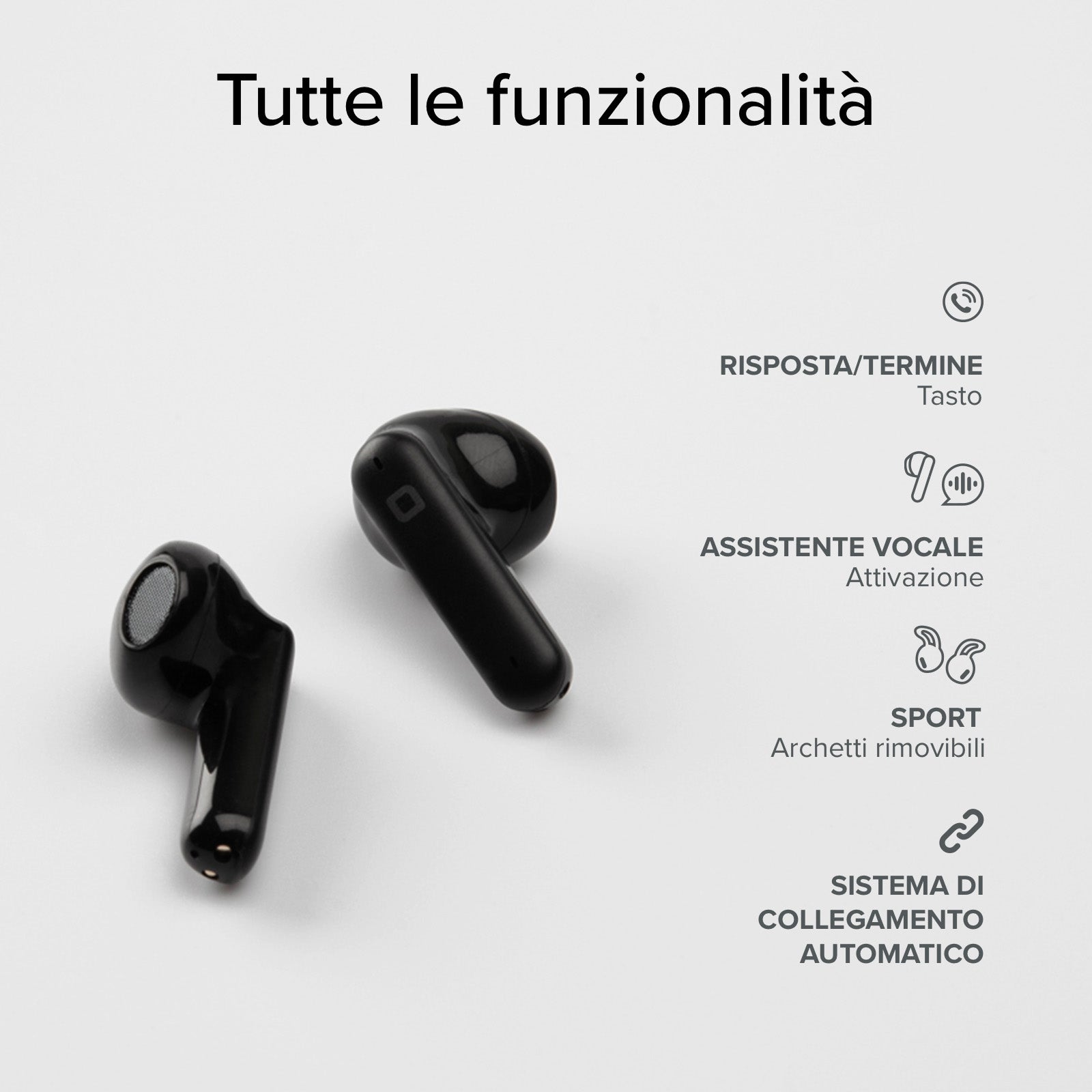 Auricolari TWS con custodia di ricarica e microfono HD
