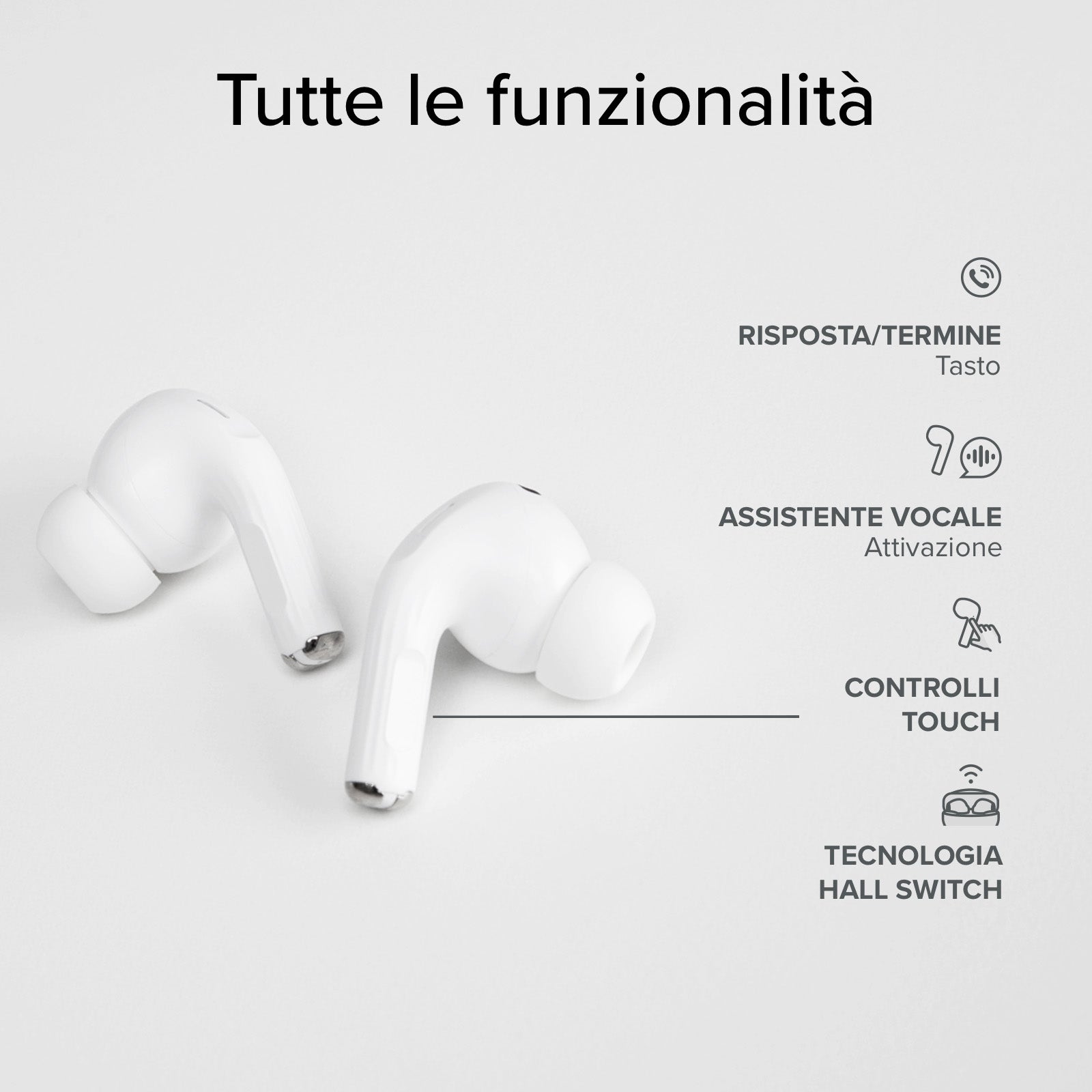 Auricolari TWS compatibili con ricarica wireless