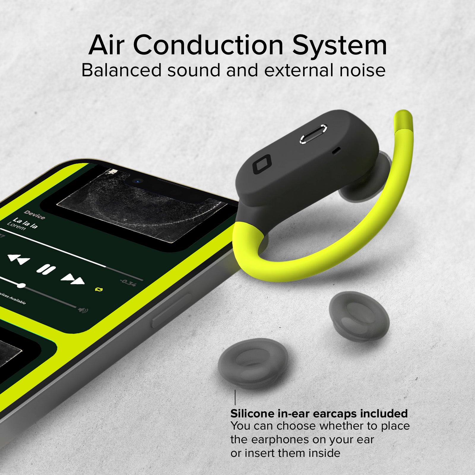 Auricolari sportivi con archetto e tecnologia Active Noise Cancelling (ANC)