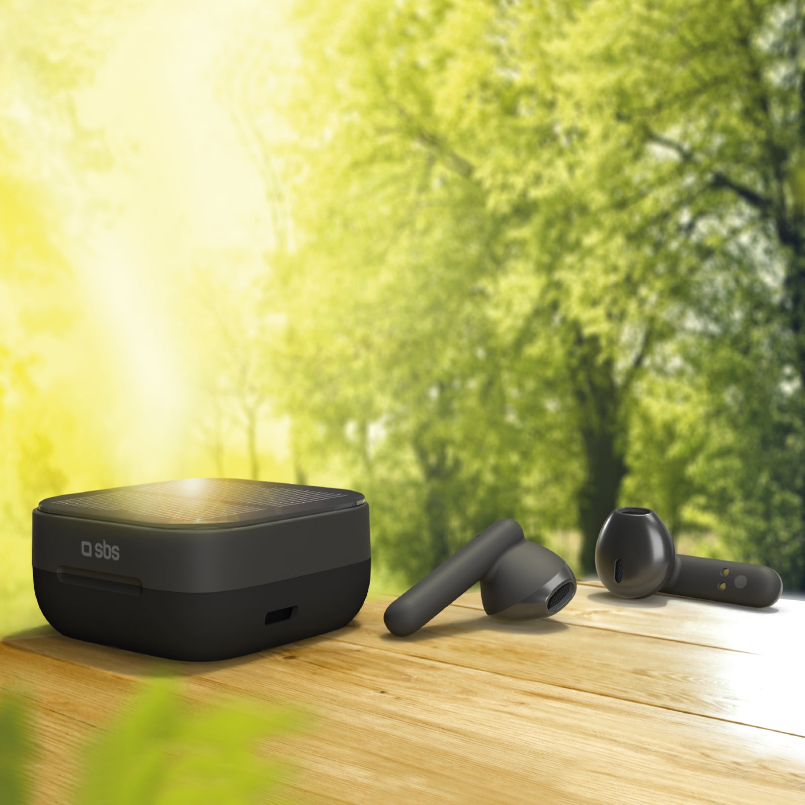 Solar Twin Kobo – Auricolari TWS con basetta per ricarica standard e solare