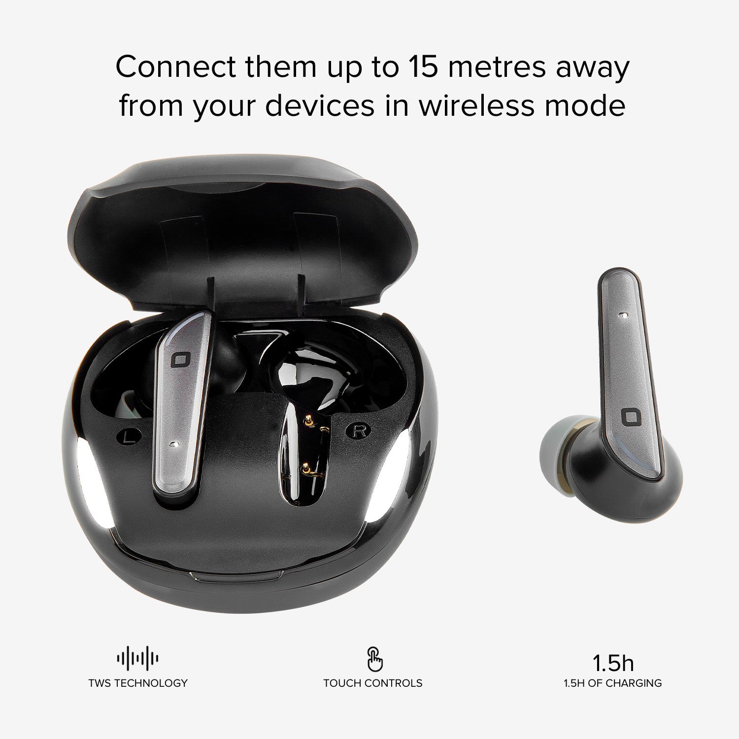 Twin Space - Écouteurs sans fil TWS avec fonction gaming