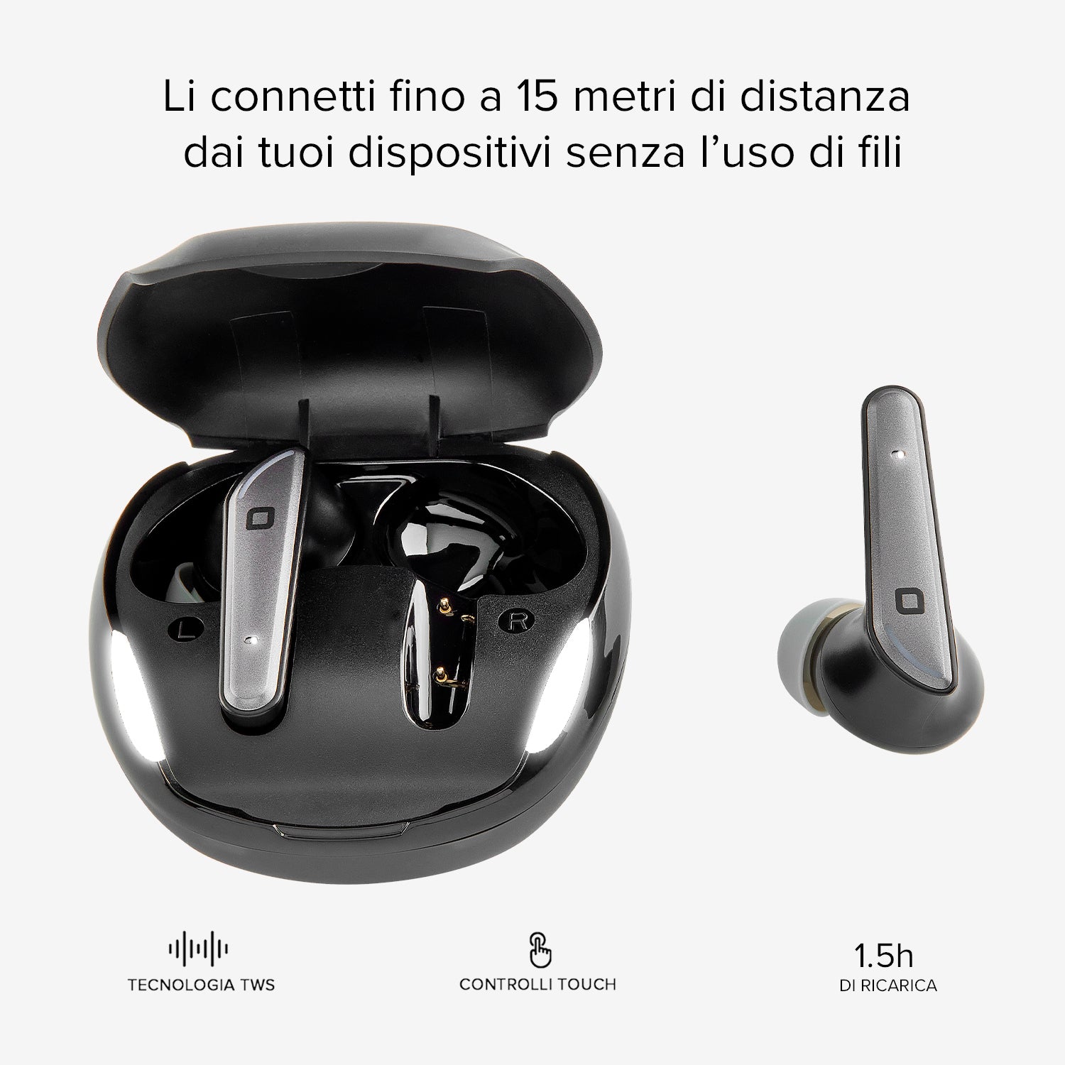 Twin Space - Écouteurs sans fil TWS avec fonction gaming