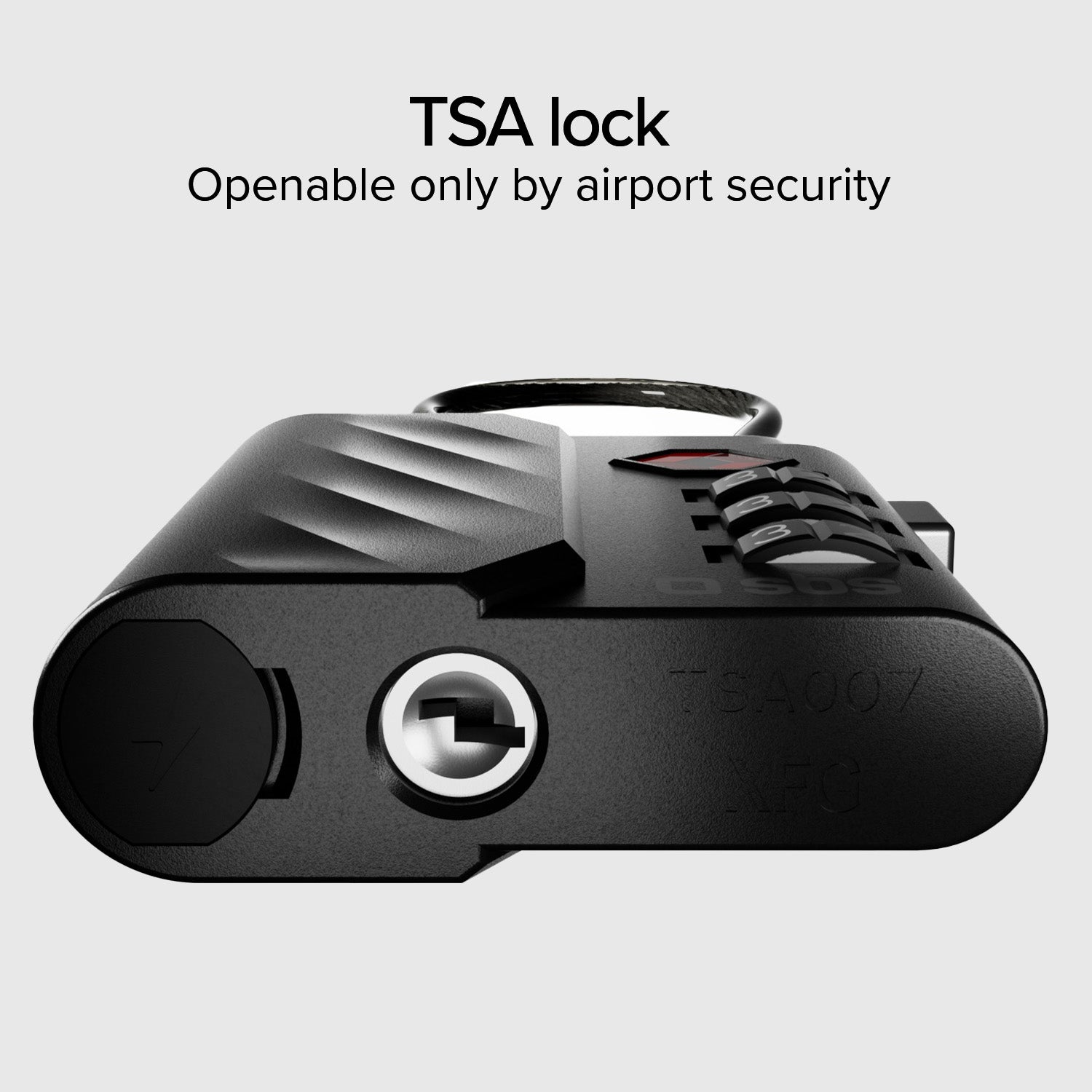 TSA lock with integrated locator for suitcases and bags