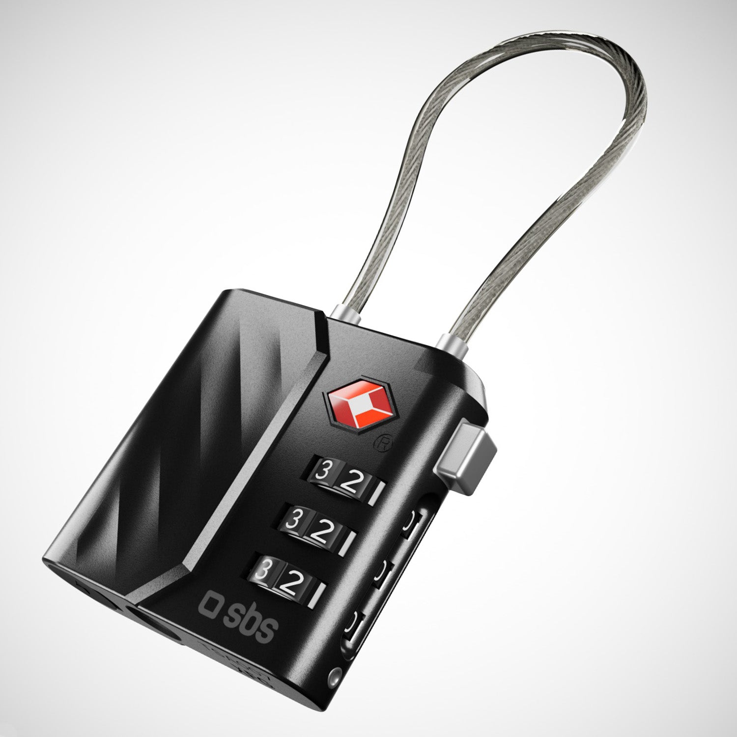TSA lock with integrated locator for suitcases and bags