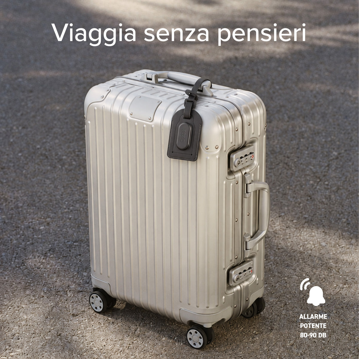 Étiquette de valise avec tracker Track My Bag, Apple Find My/Google Find Hub
