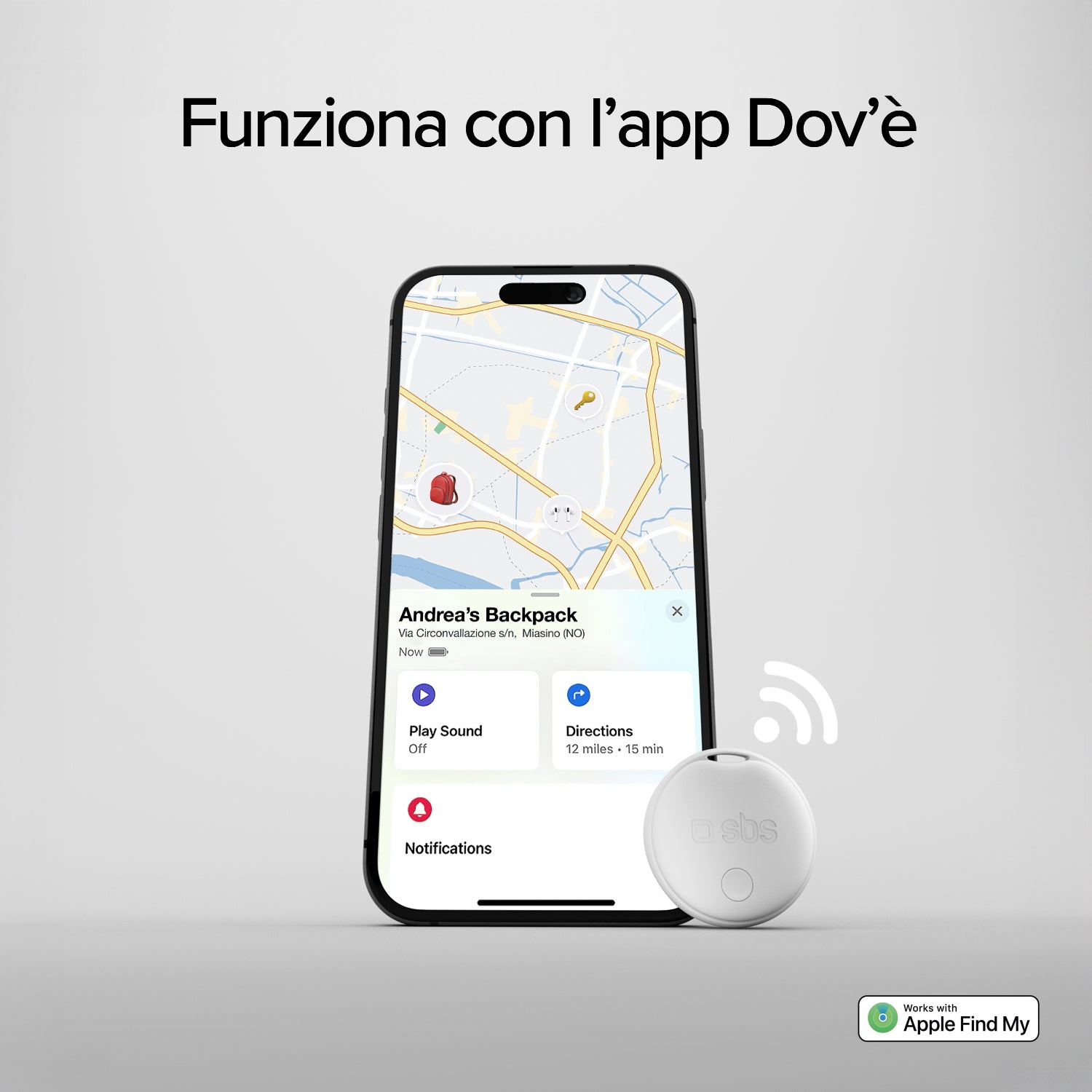 4 x Localizzatore di oggetti water resistant compatibile con Apple Find My