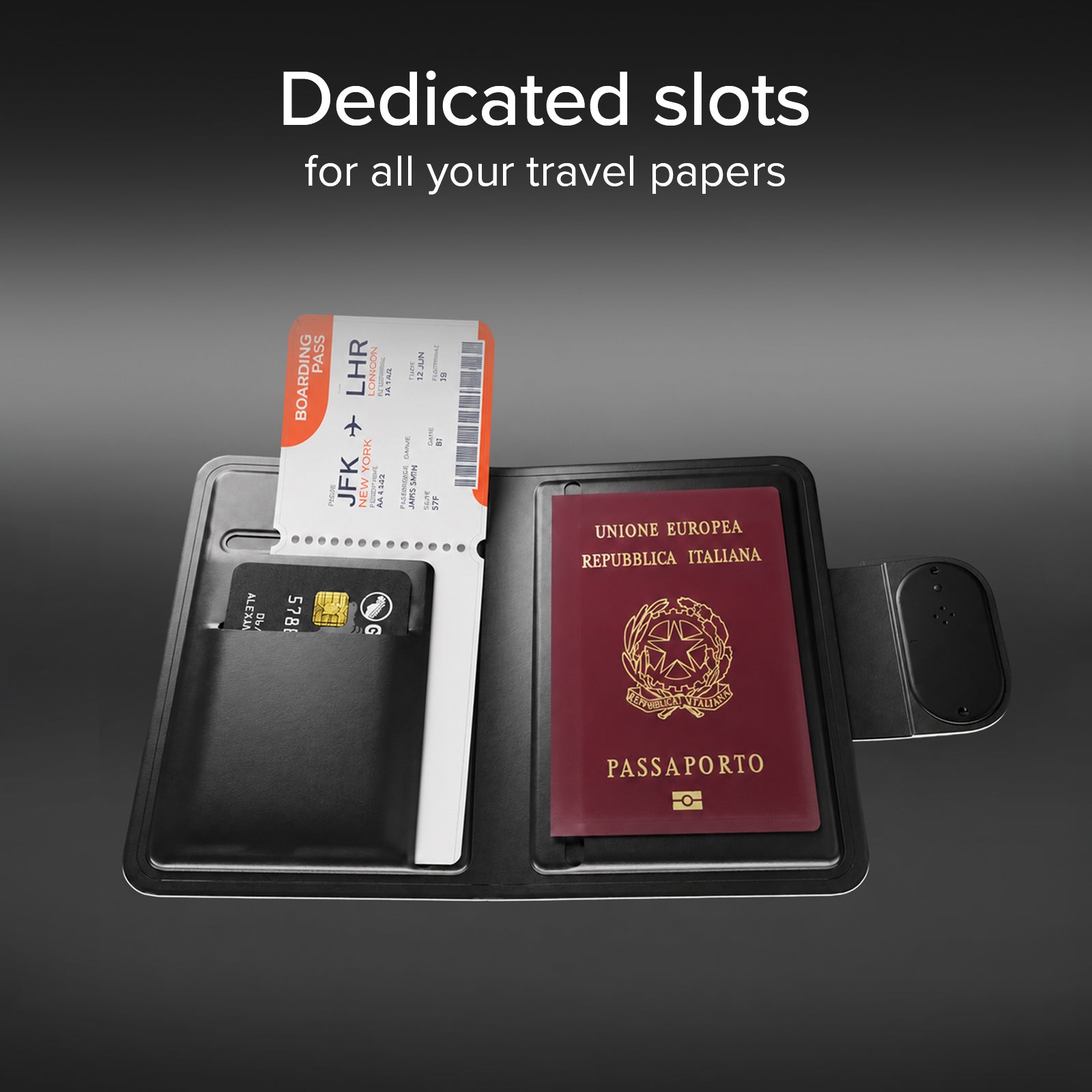 Porte-passeport Track My Passport avec tracker Apple Find My/Google Find Hub