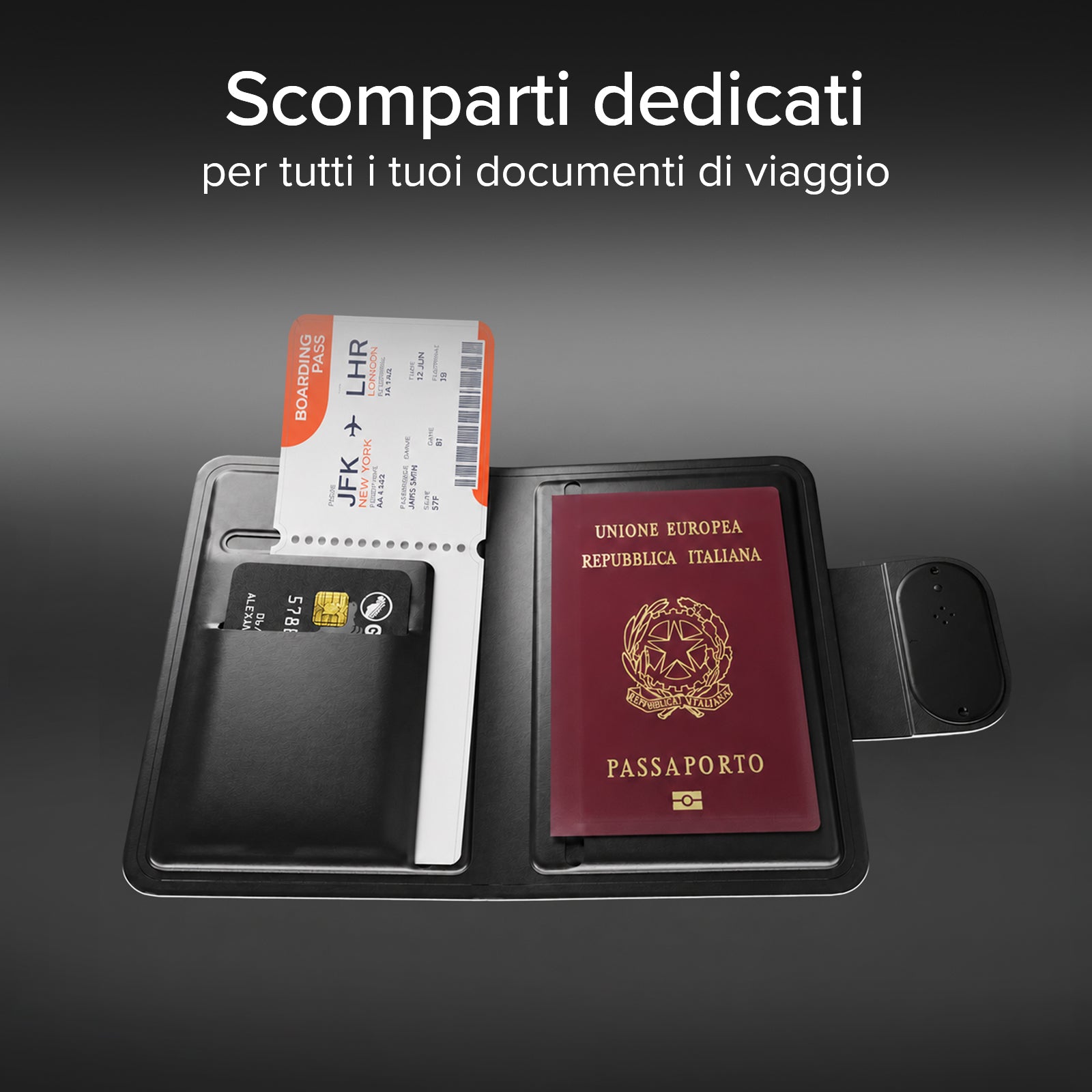 Porte-passeport Track My Passport avec tracker Apple Find My/Google Find Hub
