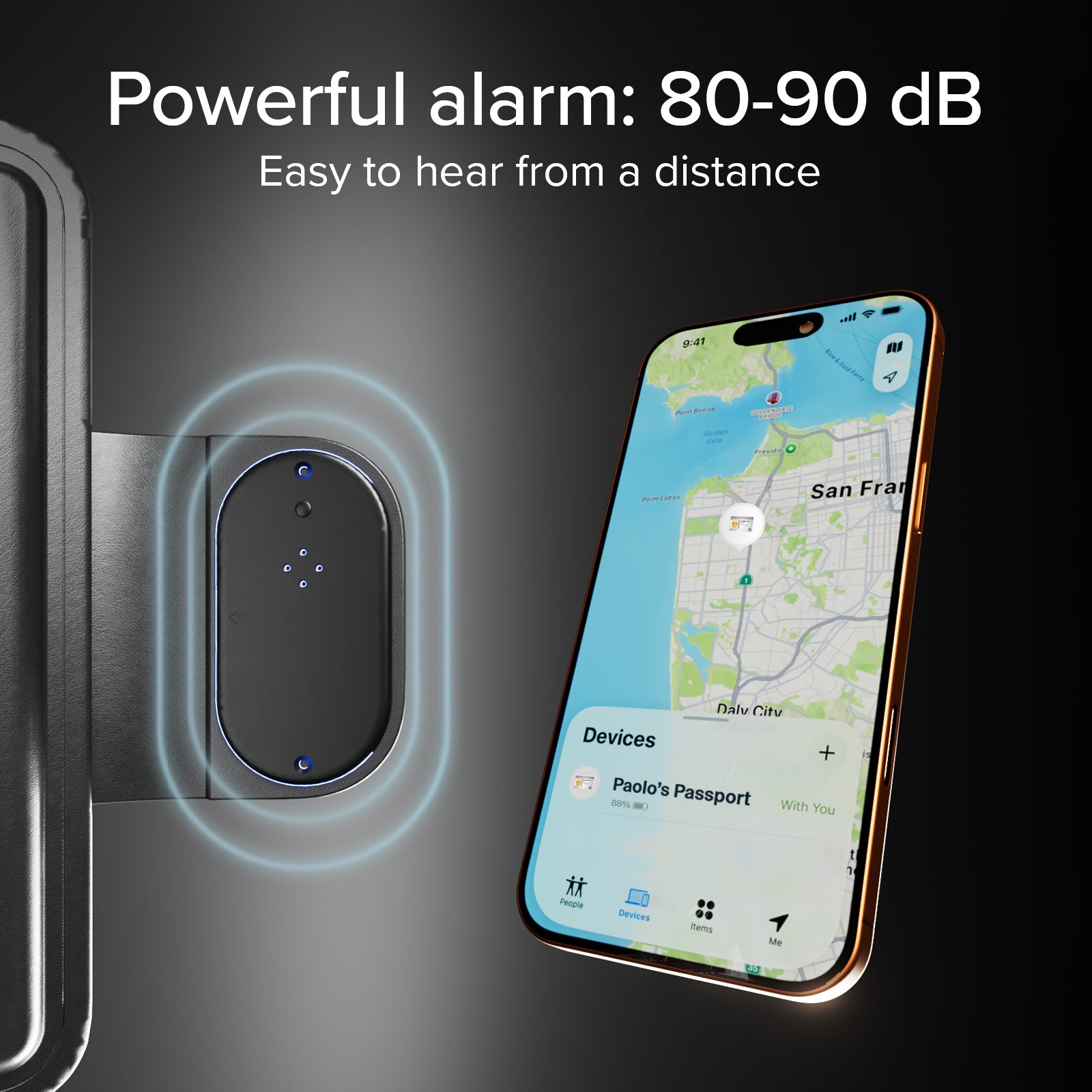 Porte-passeport Track My Passport avec tracker Apple Find My/Google Find Hub