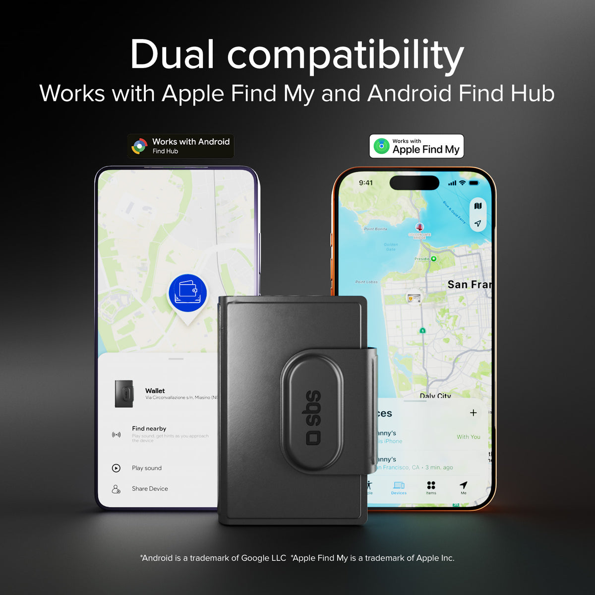 Track My Wallet Card Holder with Tracker Compatible with Apple Find My and Google Find Hub