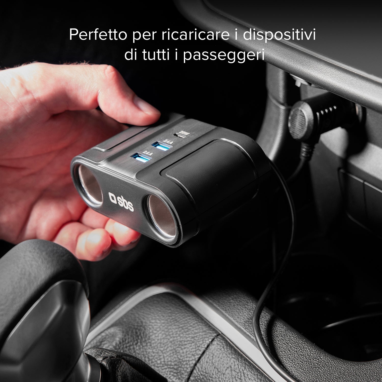 Caricatore sdoppiatore auto - Ricarica rapida 100 Watt