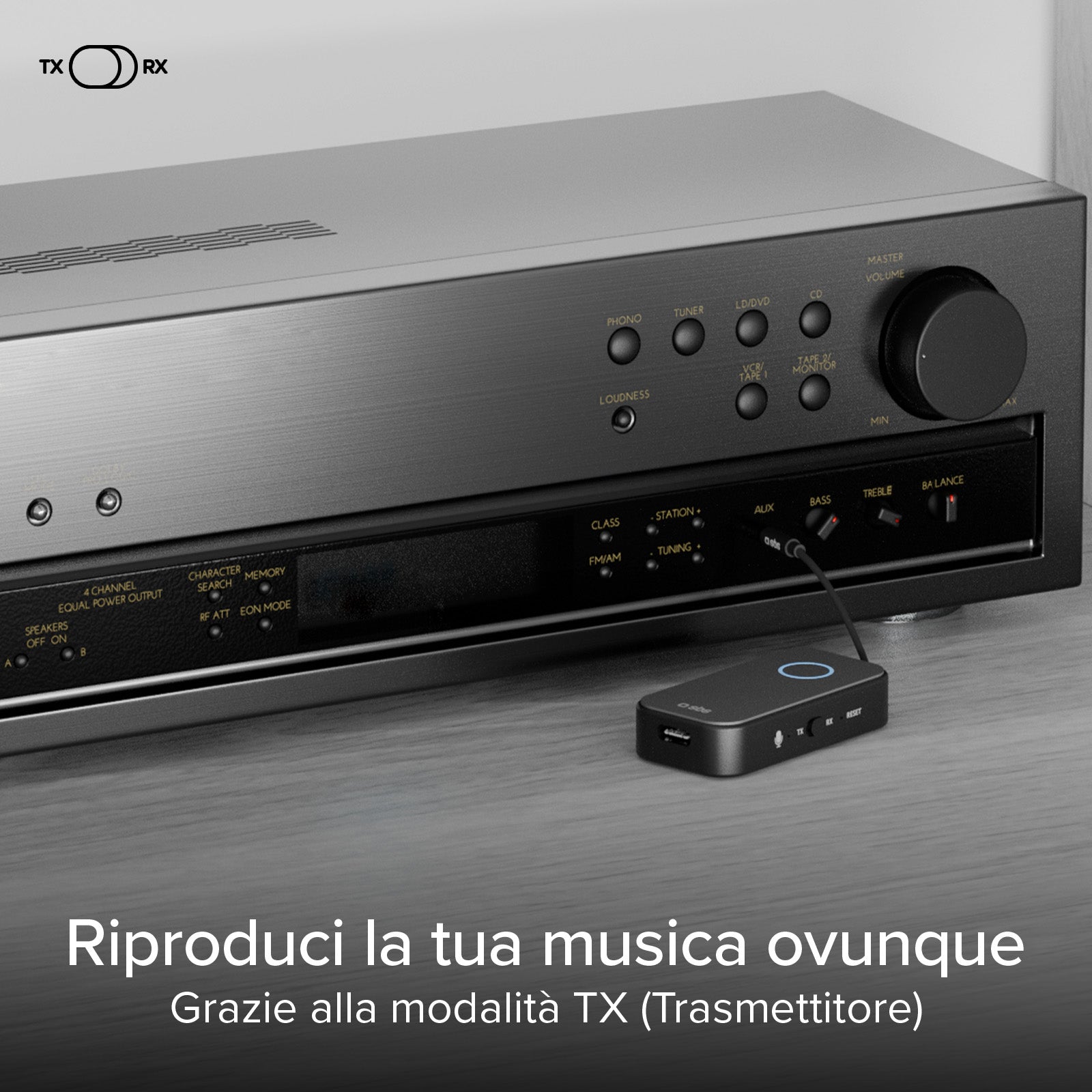 Adattatore audio wireless 2-in-1 RX/TX con jack 3,5mm universale