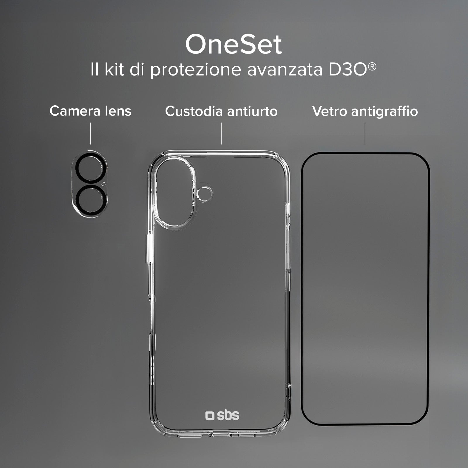 Kit Protezione totale D3O per iPhone 16