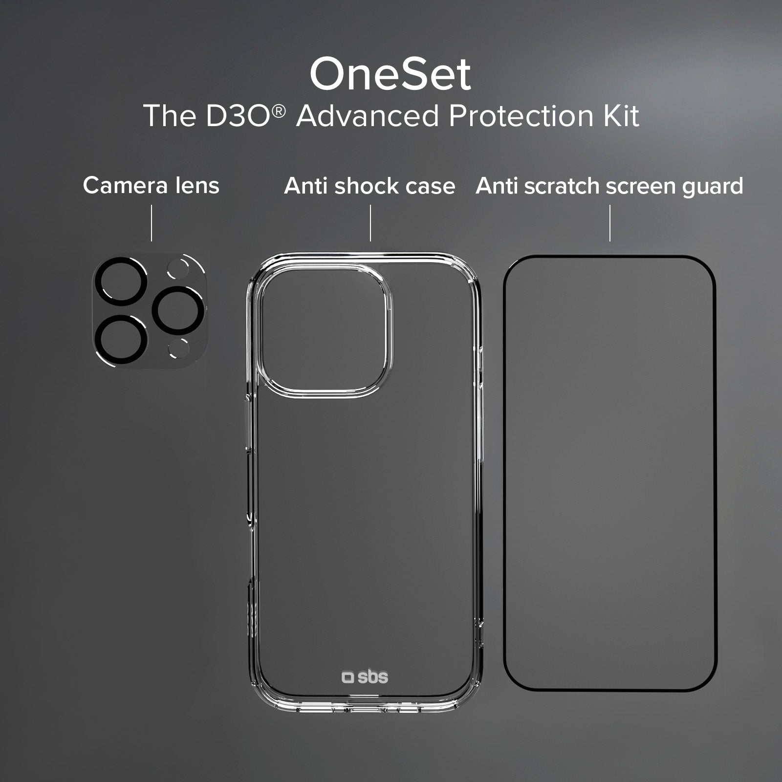 Kit Protezione totale D3O per iPhone 16 Pro Max
