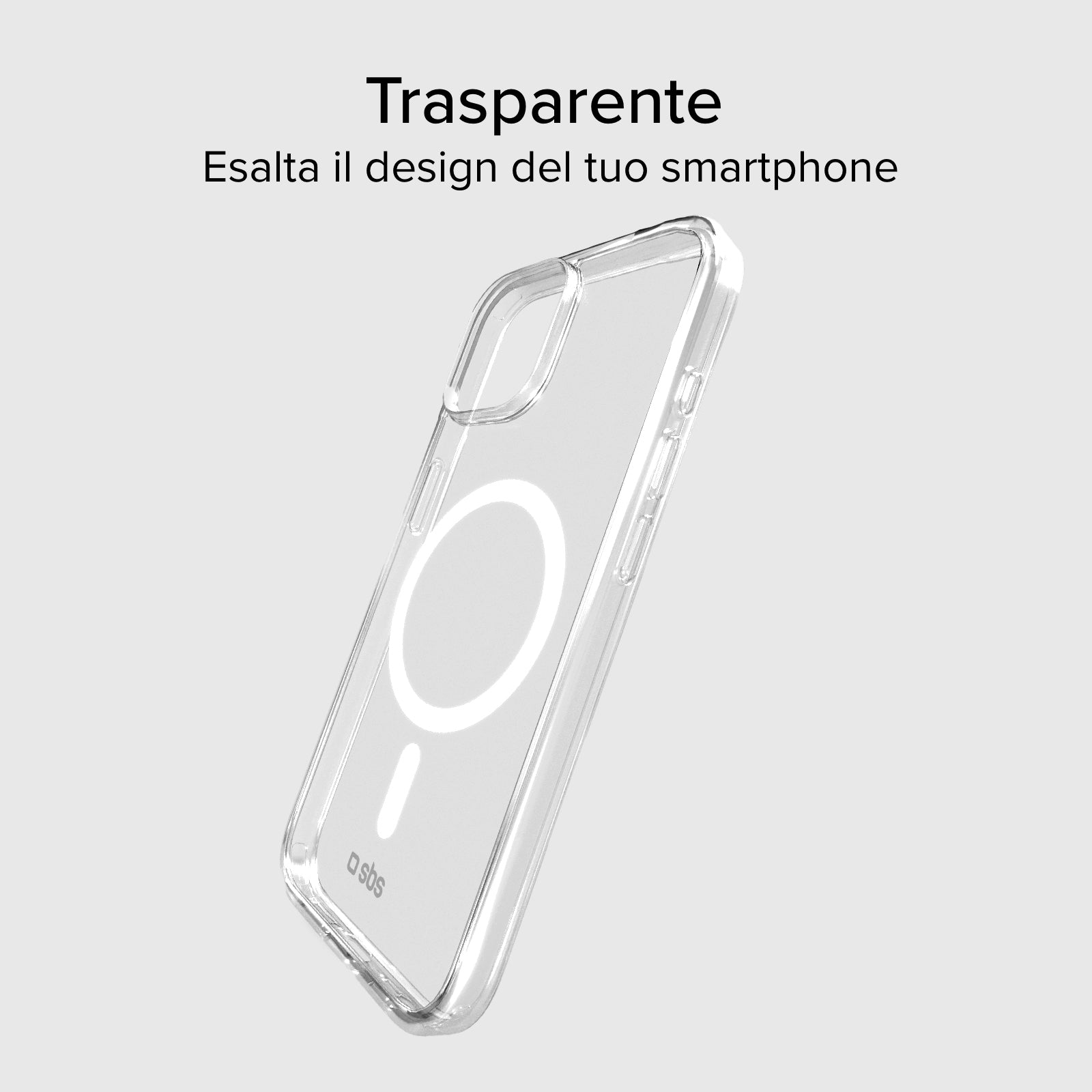 Rigid transparent case compatible with MagSafe charging for iPhone 14/13