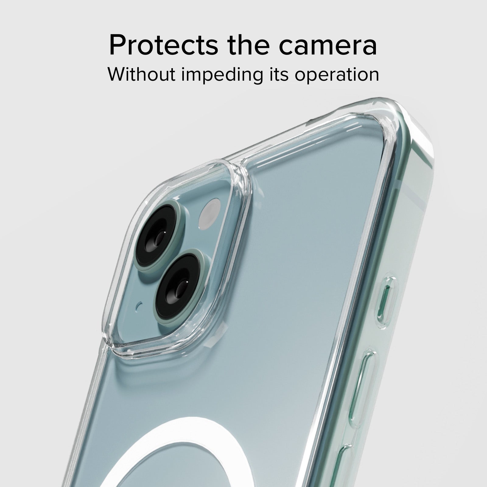 Rigid transparent case compatible with MagSafe charging for iPhone 14/13