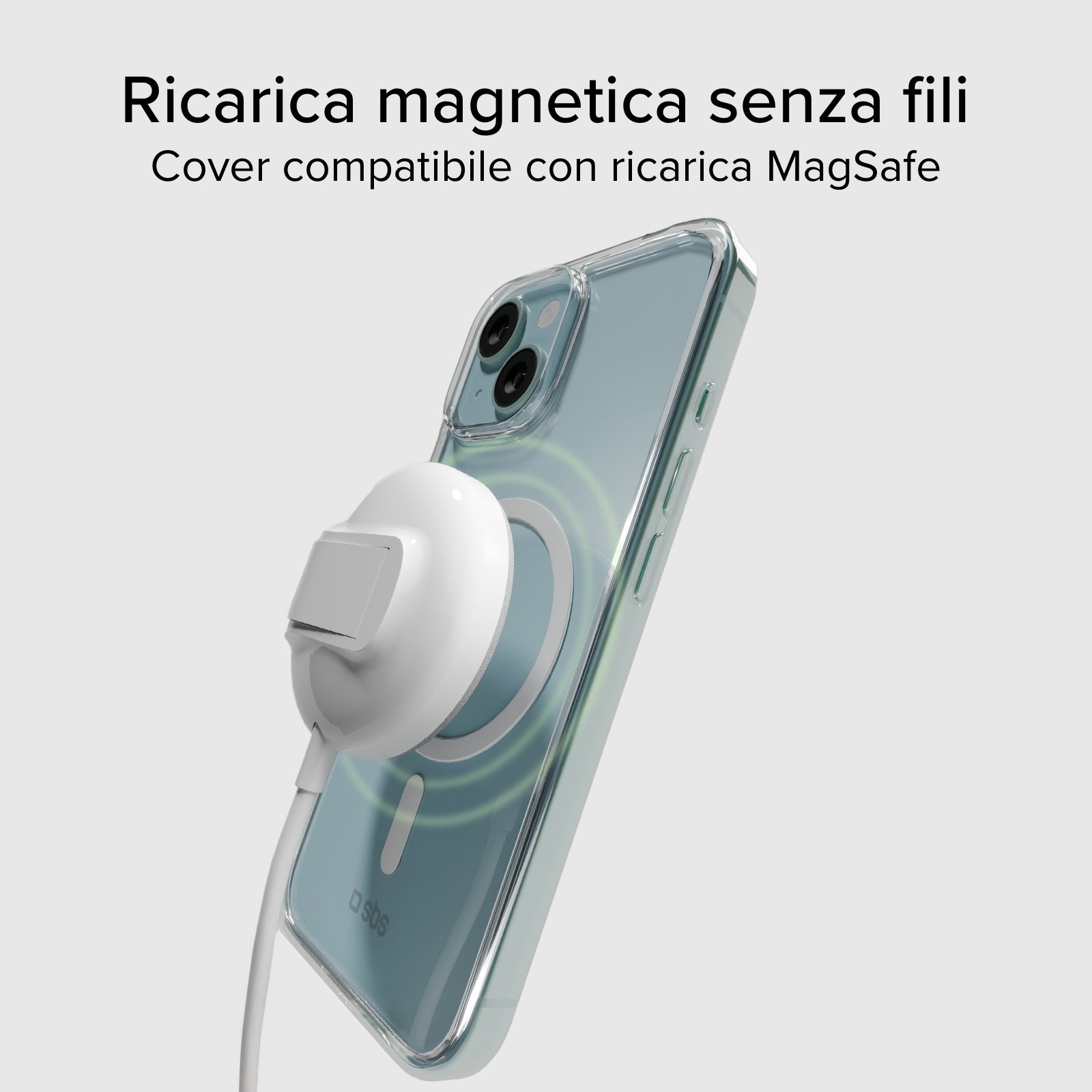 Cover trasparente rigida compatibile con ricarica MagSafe per iPhone 14/13